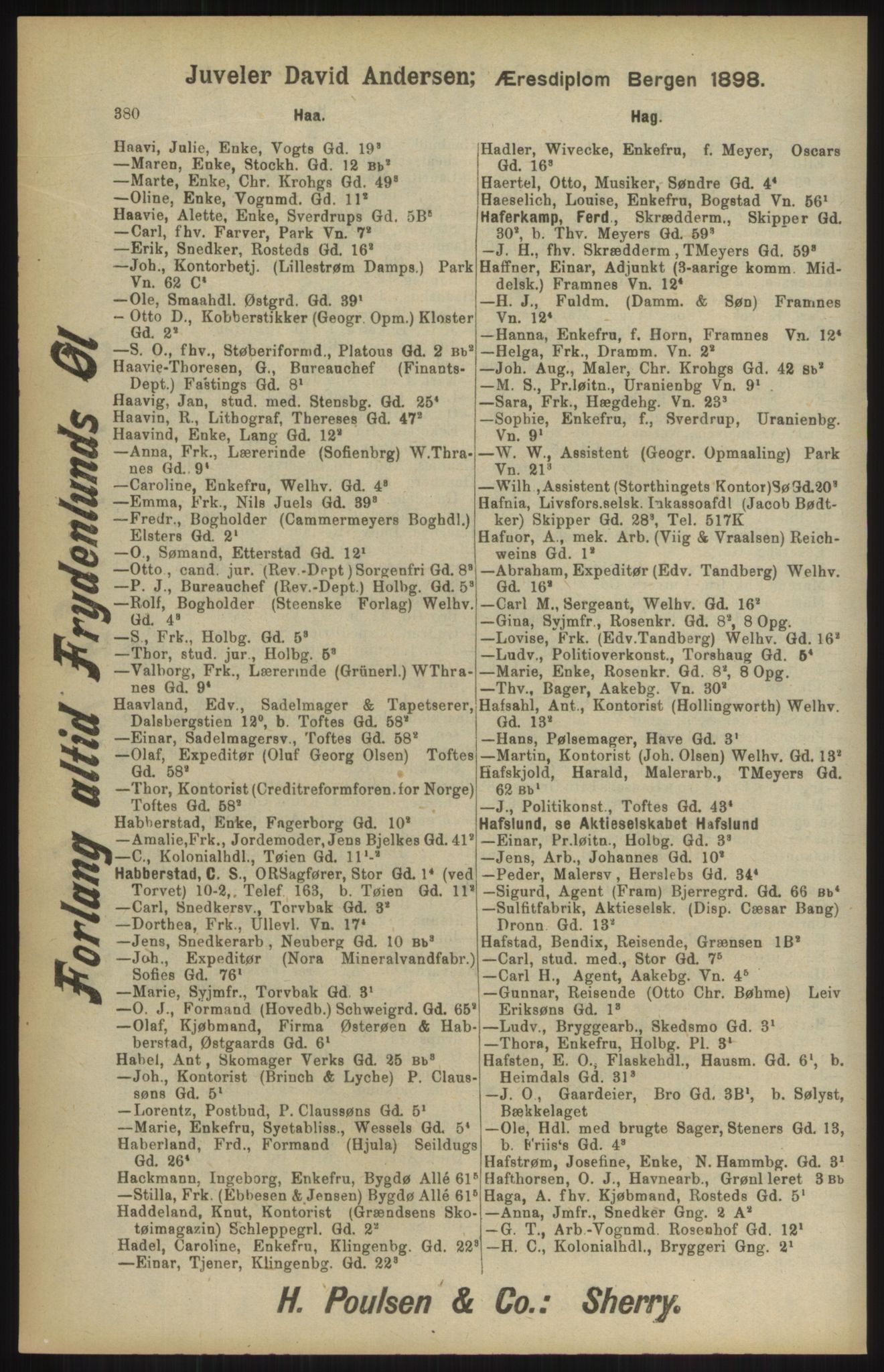 Kristiania/Oslo adressebok, PUBL/-, 1904, p. 380