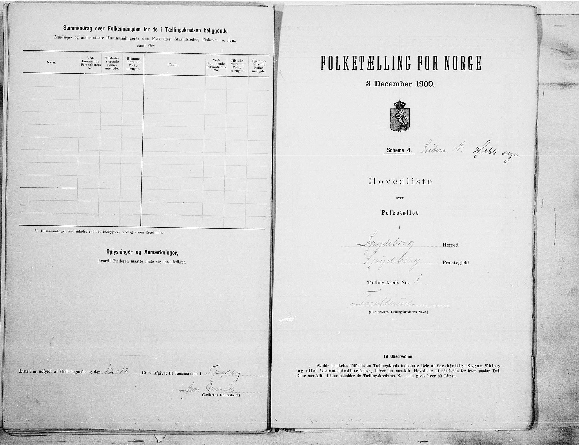 SAO, 1900 census for Spydeberg, 1900, p. 28