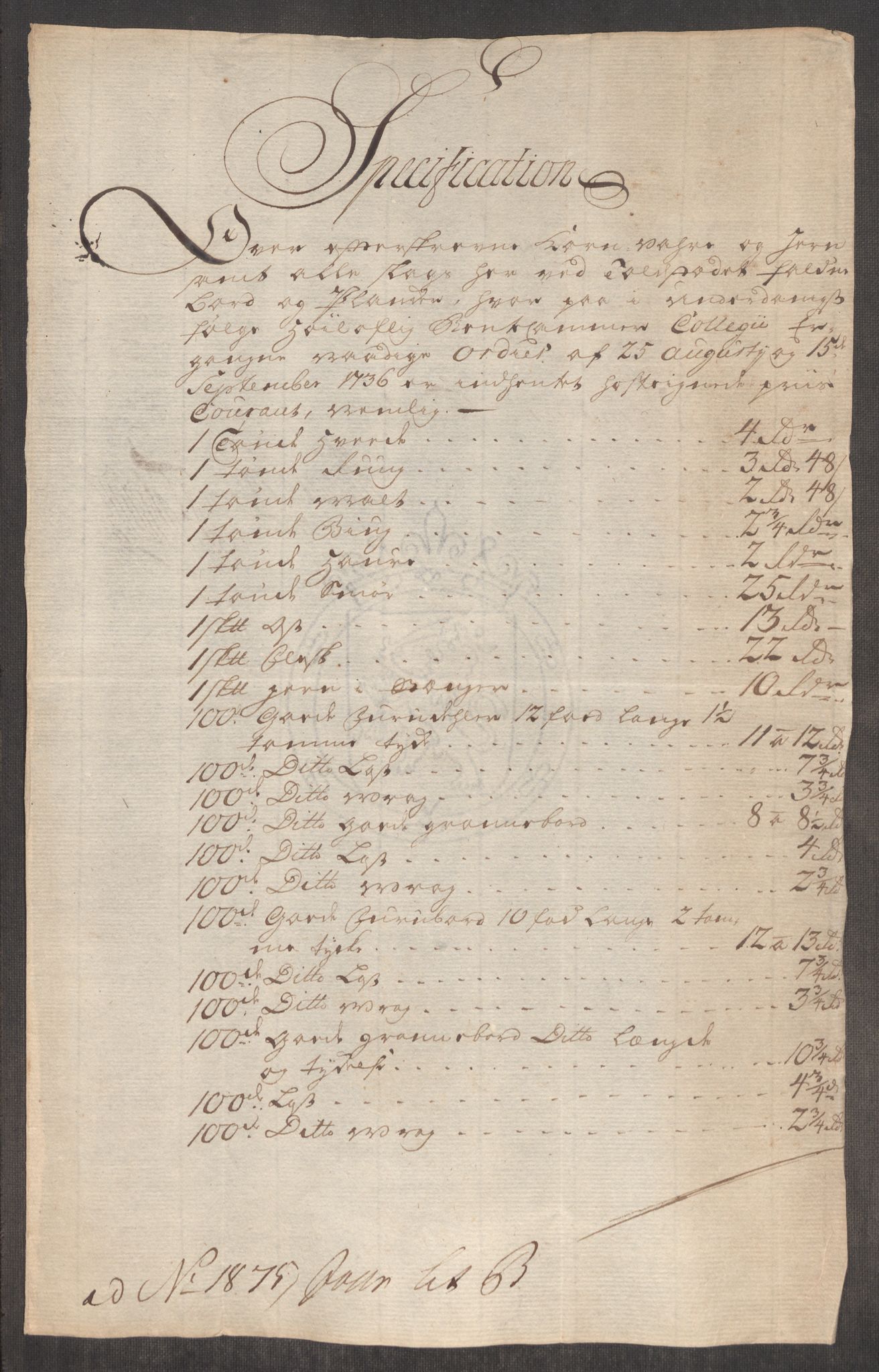 Rentekammeret inntil 1814, Realistisk ordnet avdeling, RA/EA-4070/Oe/L0003: [Ø1]: Priskuranter, 1745-1748, p. 746
