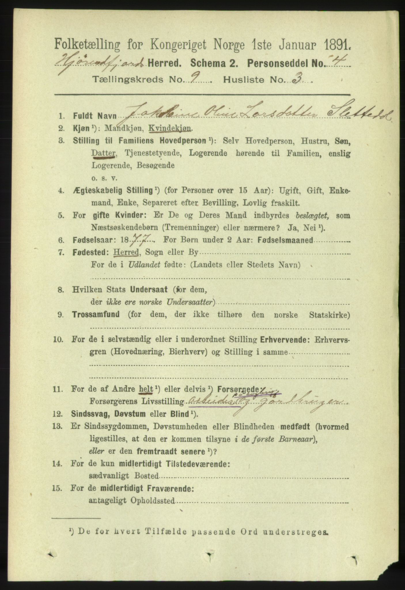 RA, 1891 census for 1522 Hjørundfjord, 1891, p. 2215