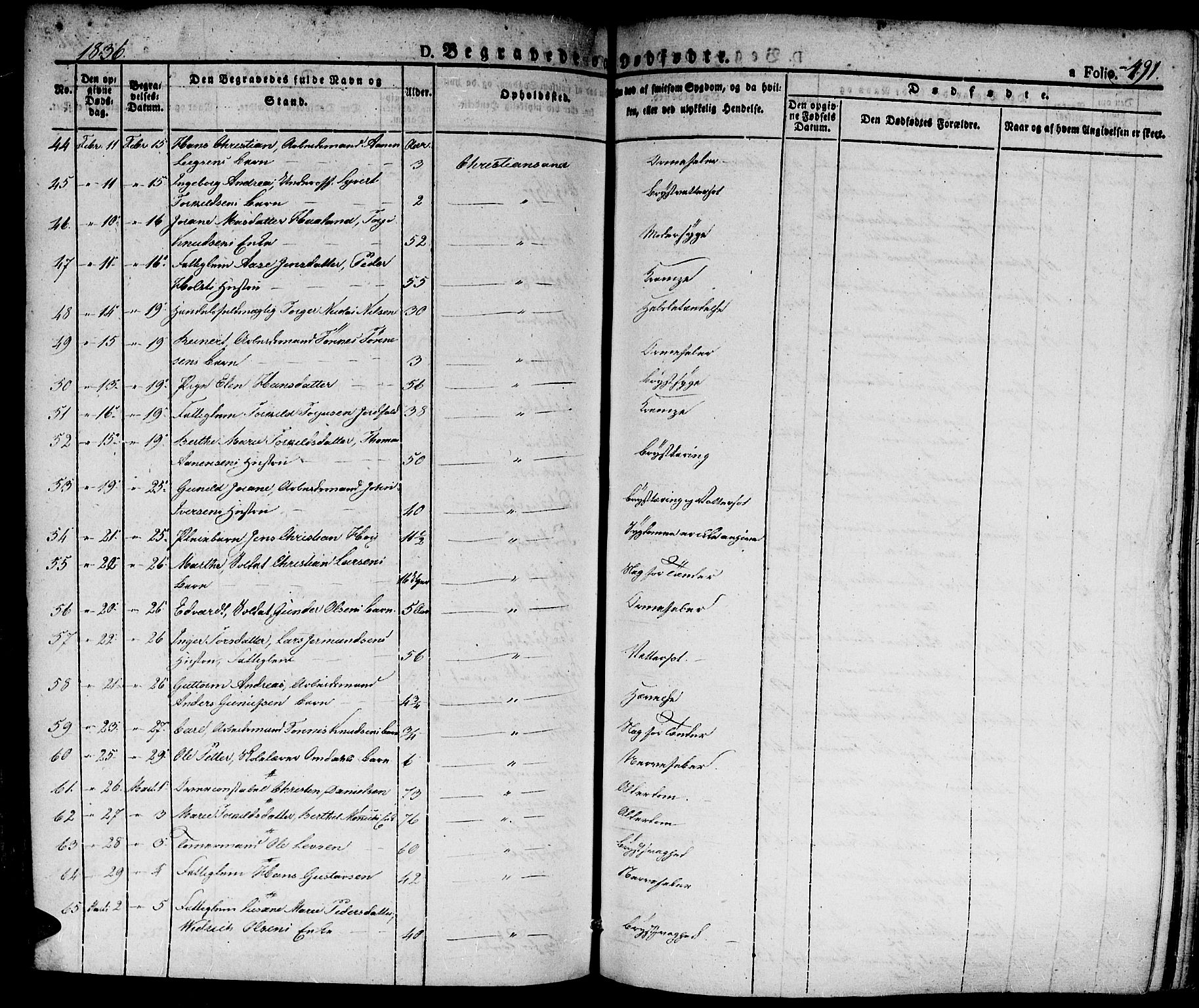 Kristiansand domprosti, SAK/1112-0006/F/Fa/L0011: Parish register (official) no. A 11, 1827-1841, p. 491