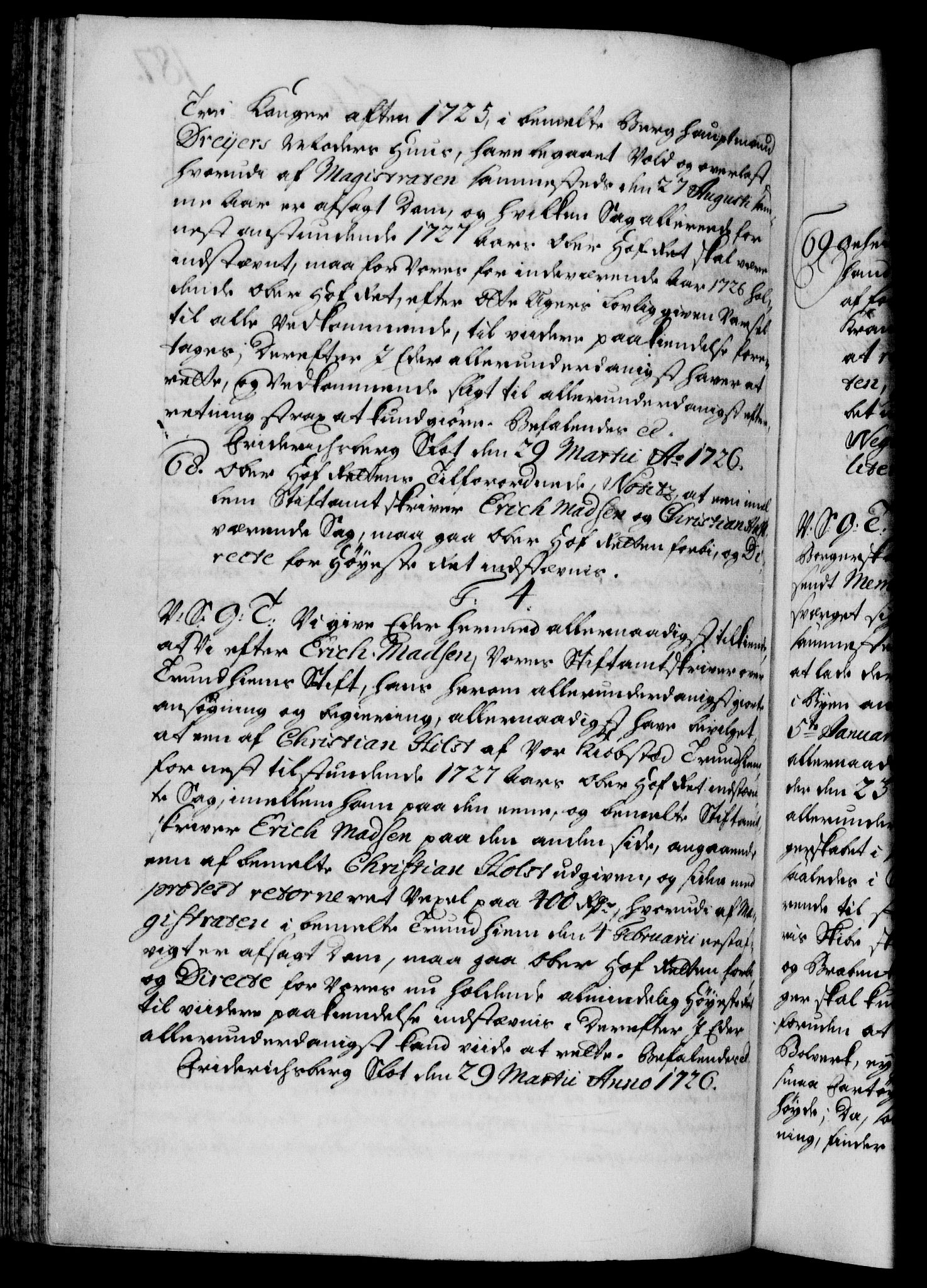 Danske Kanselli 1572-1799, RA/EA-3023/F/Fc/Fca/Fcab/L0023: Norske tegnelser, 1725-1727, p. 187b