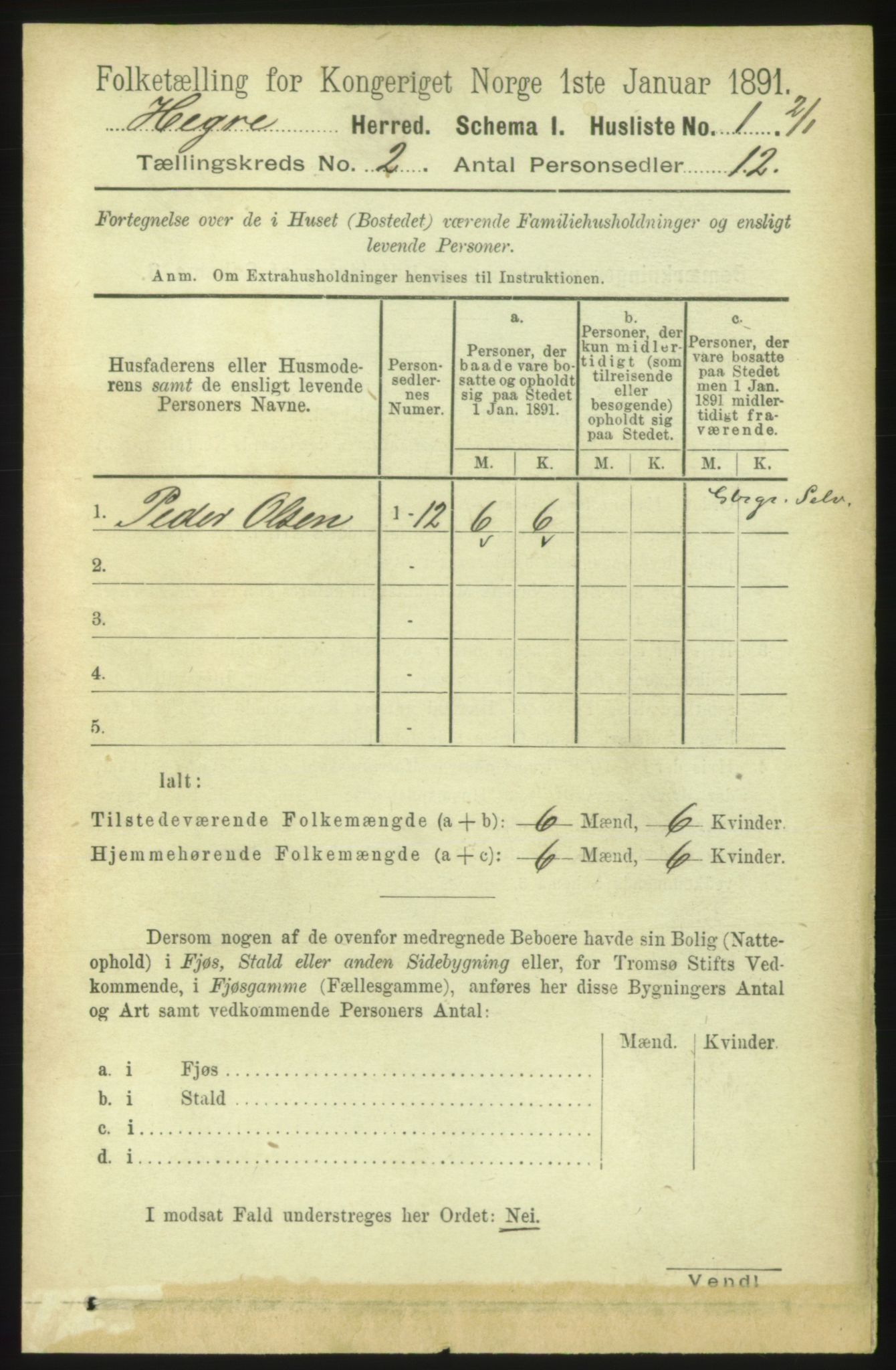 RA, 1891 census for 1712 Hegra, 1891, p. 424