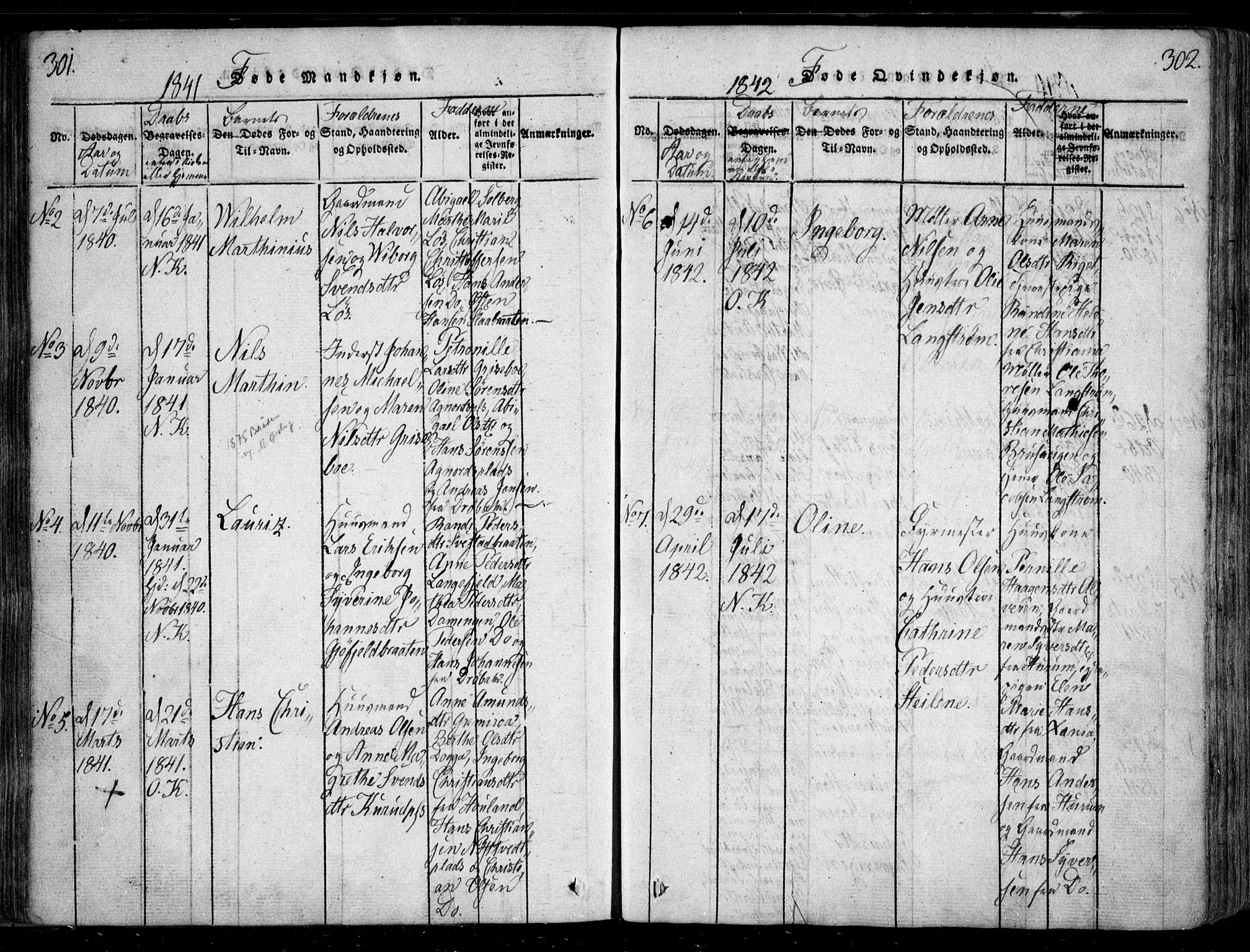 Nesodden prestekontor Kirkebøker, AV/SAO-A-10013/F/Fa/L0006: Parish register (official) no. I 6, 1814-1847, p. 301-302