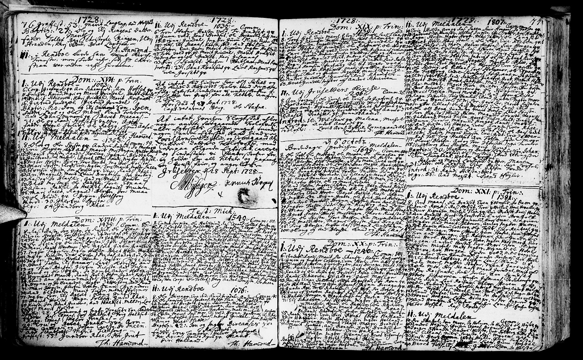 Ministerialprotokoller, klokkerbøker og fødselsregistre - Sør-Trøndelag, SAT/A-1456/672/L0850: Parish register (official) no. 672A03, 1725-1751, p. 76-77