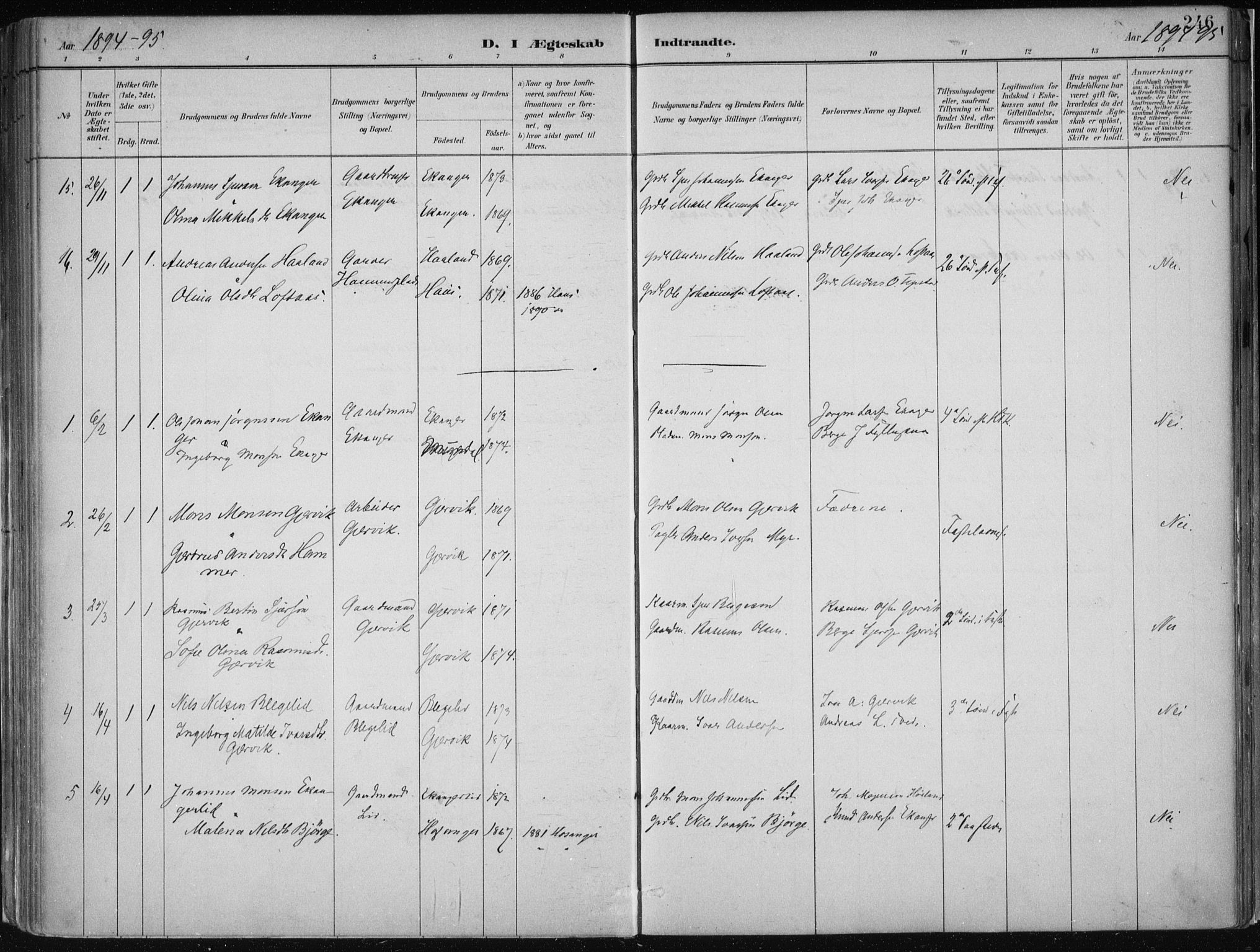 Hamre sokneprestembete, SAB/A-75501/H/Ha/Haa/Haab/L0001: Parish register (official) no. B  1, 1882-1905, p. 246