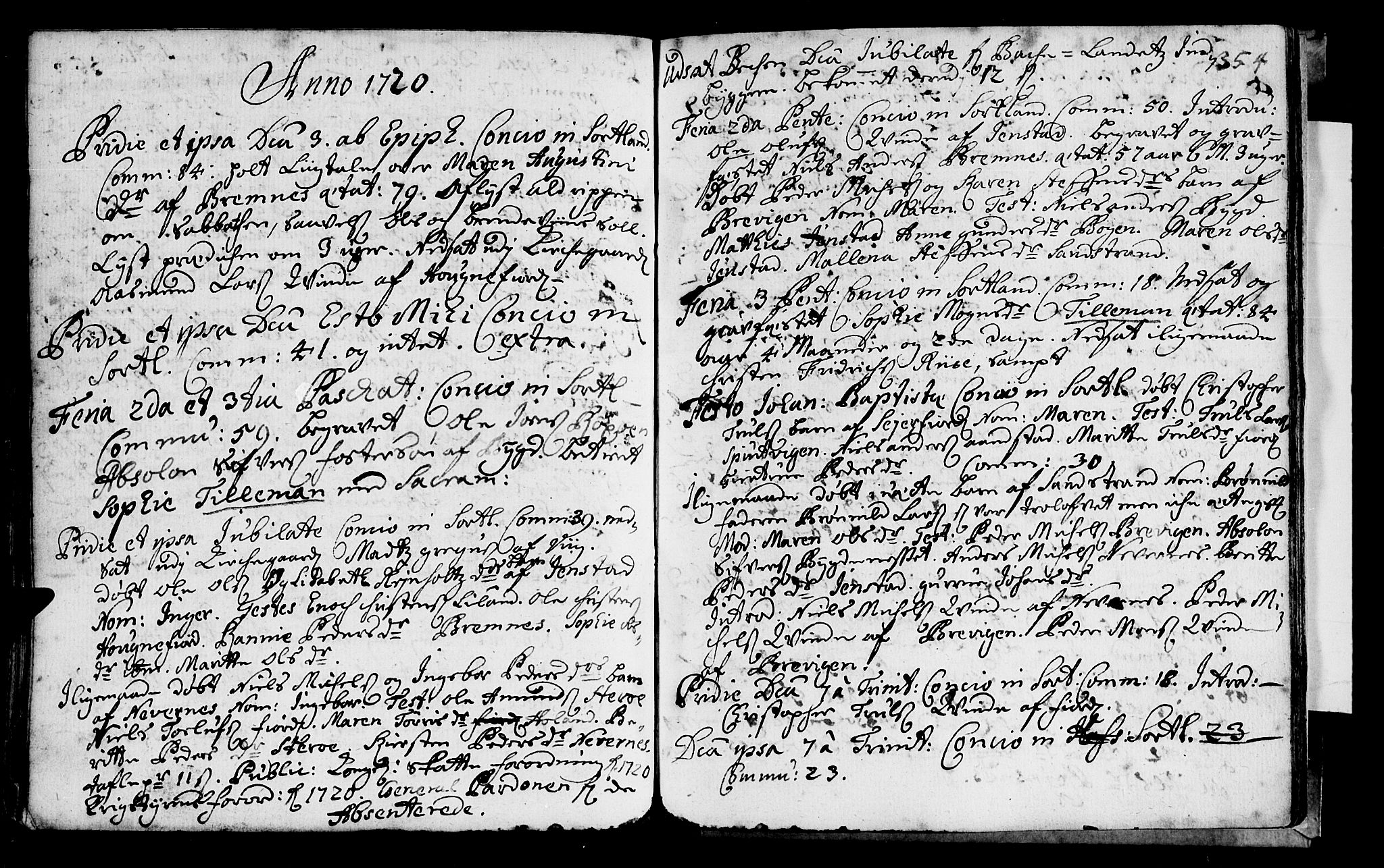 Ministerialprotokoller, klokkerbøker og fødselsregistre - Nordland, SAT/A-1459/888/L1231: Parish register (official) no. 888A01 /2, 1704-1729, p. 354