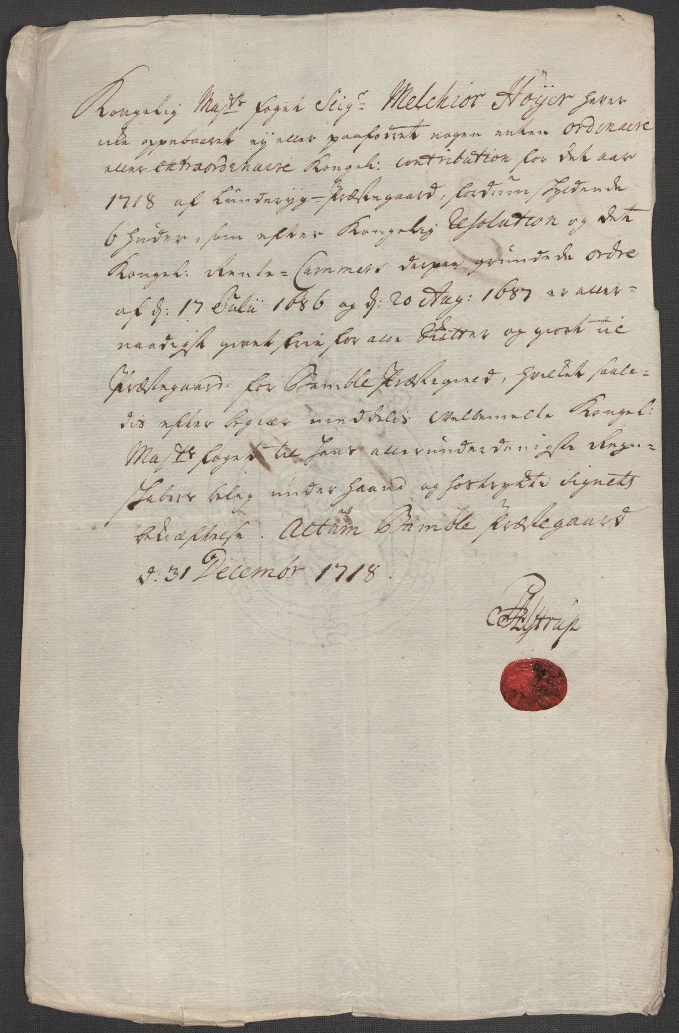 Rentekammeret inntil 1814, Reviderte regnskaper, Fogderegnskap, AV/RA-EA-4092/R36/L2130: Fogderegnskap Øvre og Nedre Telemark og Bamble, 1718, p. 268