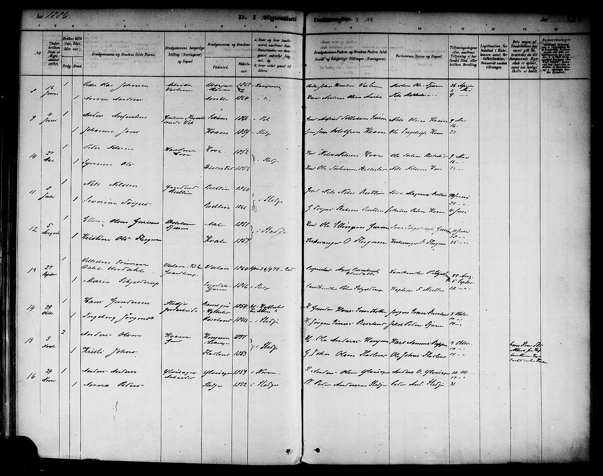 Sogndal sokneprestembete, SAB/A-81301/H/Haa/Haab/L0001: Parish register (official) no. B 1, 1878-1899, p. 119