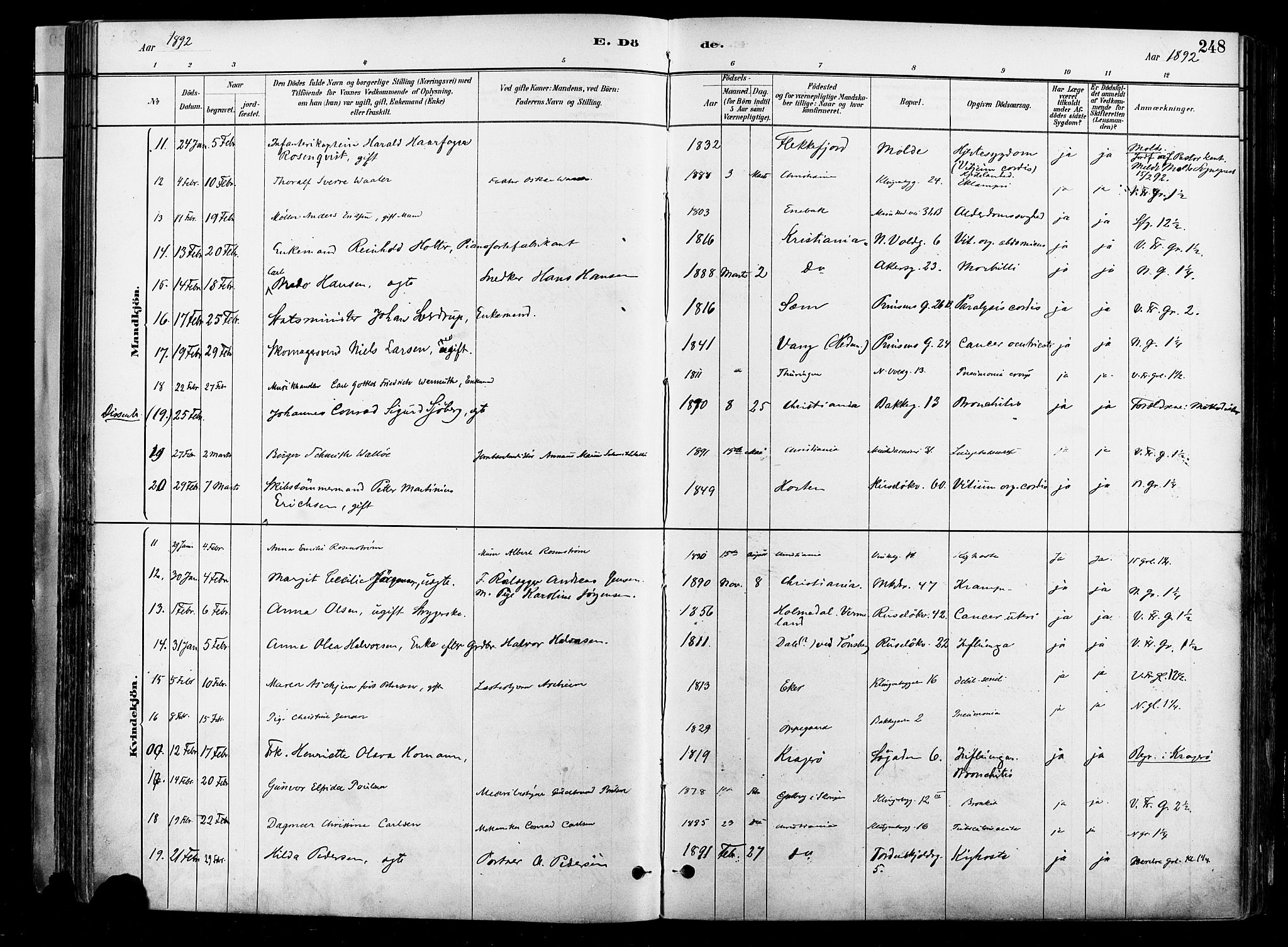 Johannes prestekontor Kirkebøker, AV/SAO-A-10852/F/Fa/L0004: Parish register (official) no. 4, 1883-1907, p. 248