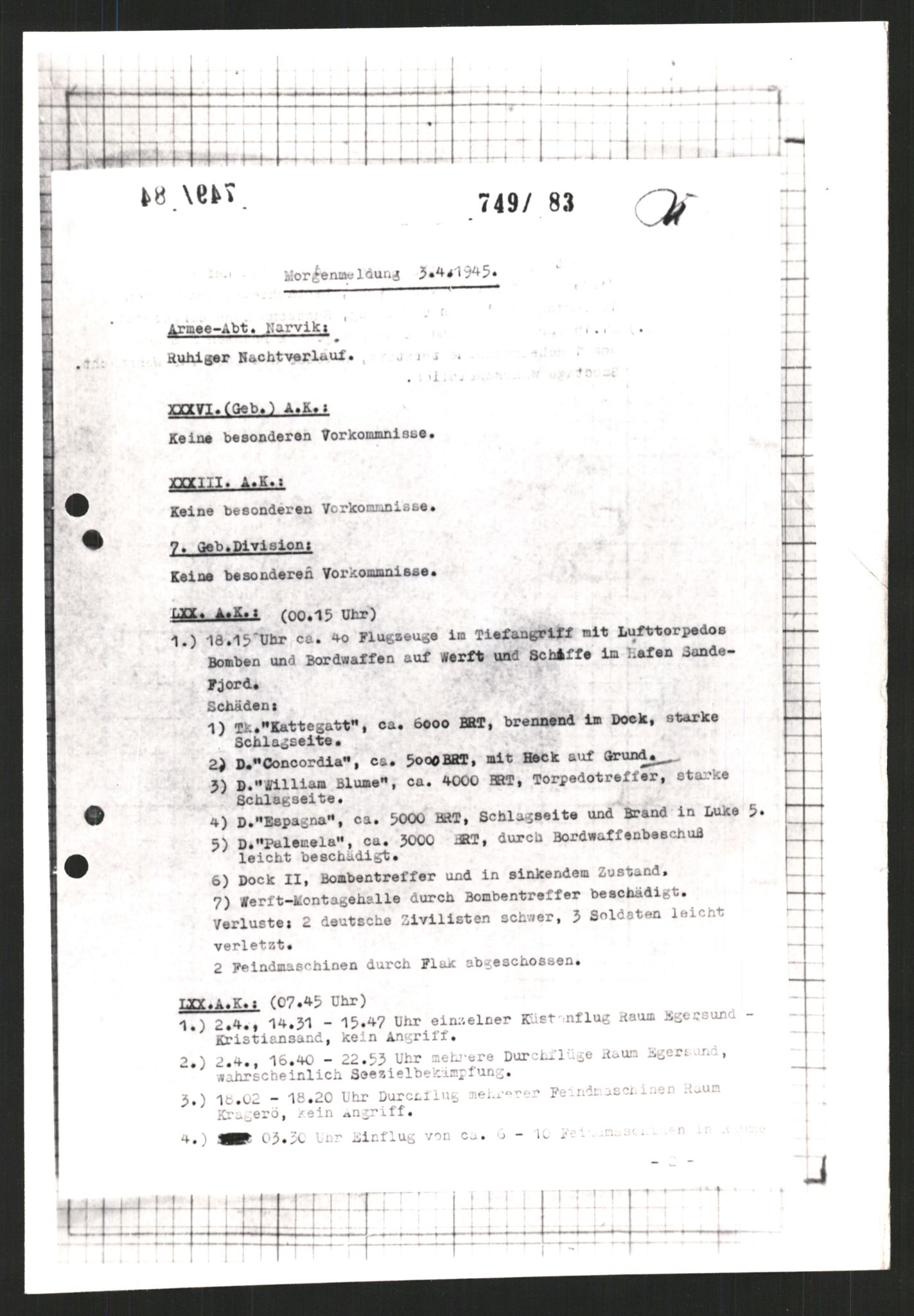 Forsvarets Overkommando. 2 kontor. Arkiv 11.4. Spredte tyske arkivsaker, AV/RA-RAFA-7031/D/Dar/Dara/L0009: Krigsdagbøker for 20. Gebirgs-Armee-Oberkommando (AOK 20), 1940-1945, p. 30