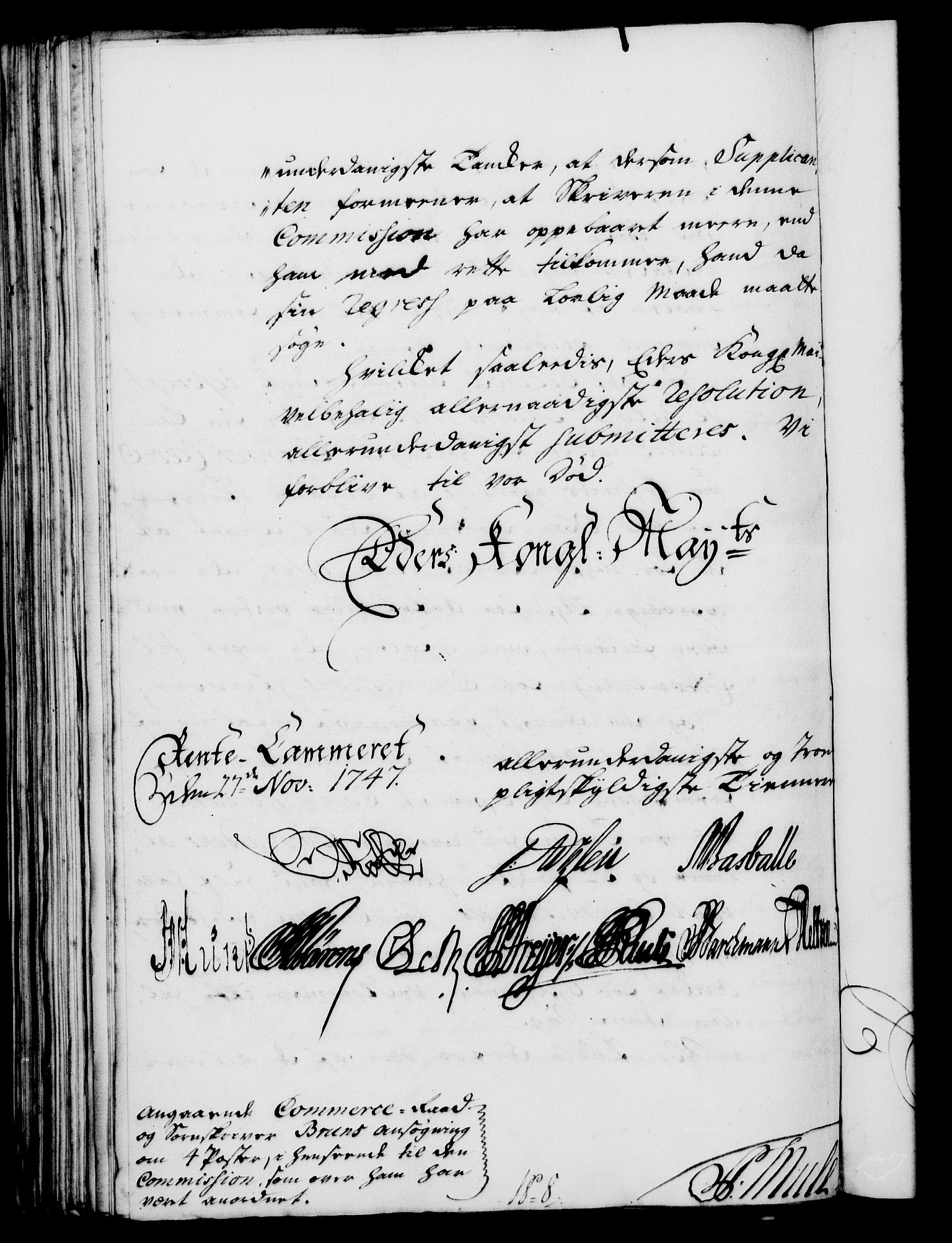 Rentekammeret, Kammerkanselliet, RA/EA-3111/G/Gf/Gfa/L0029: Norsk relasjons- og resolusjonsprotokoll (merket RK 52.29), 1746-1747, p. 578