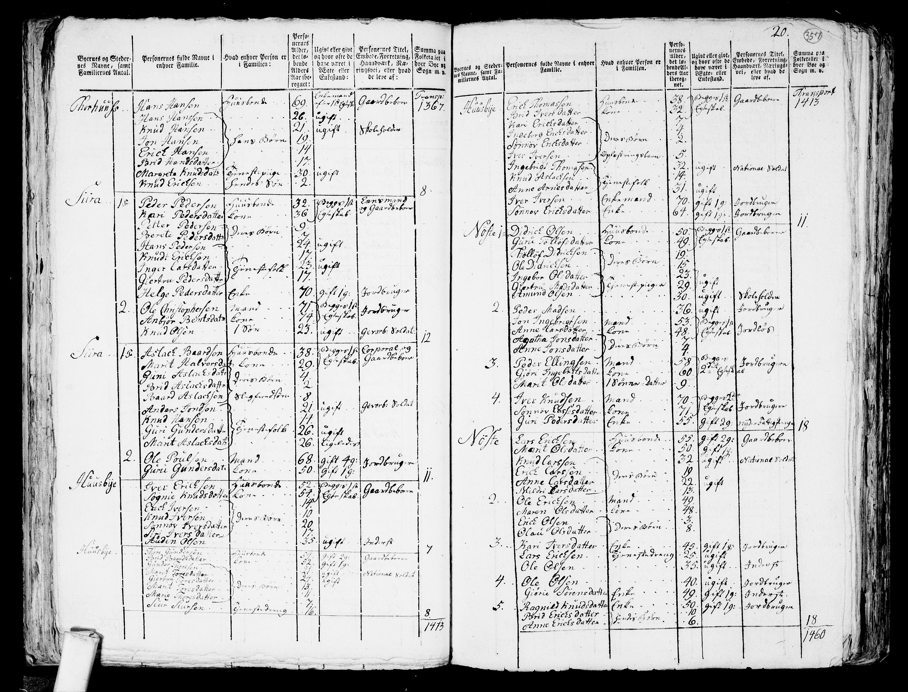 RA, 1801 census for 1543P Nesset, 1801, p. 356b-357a