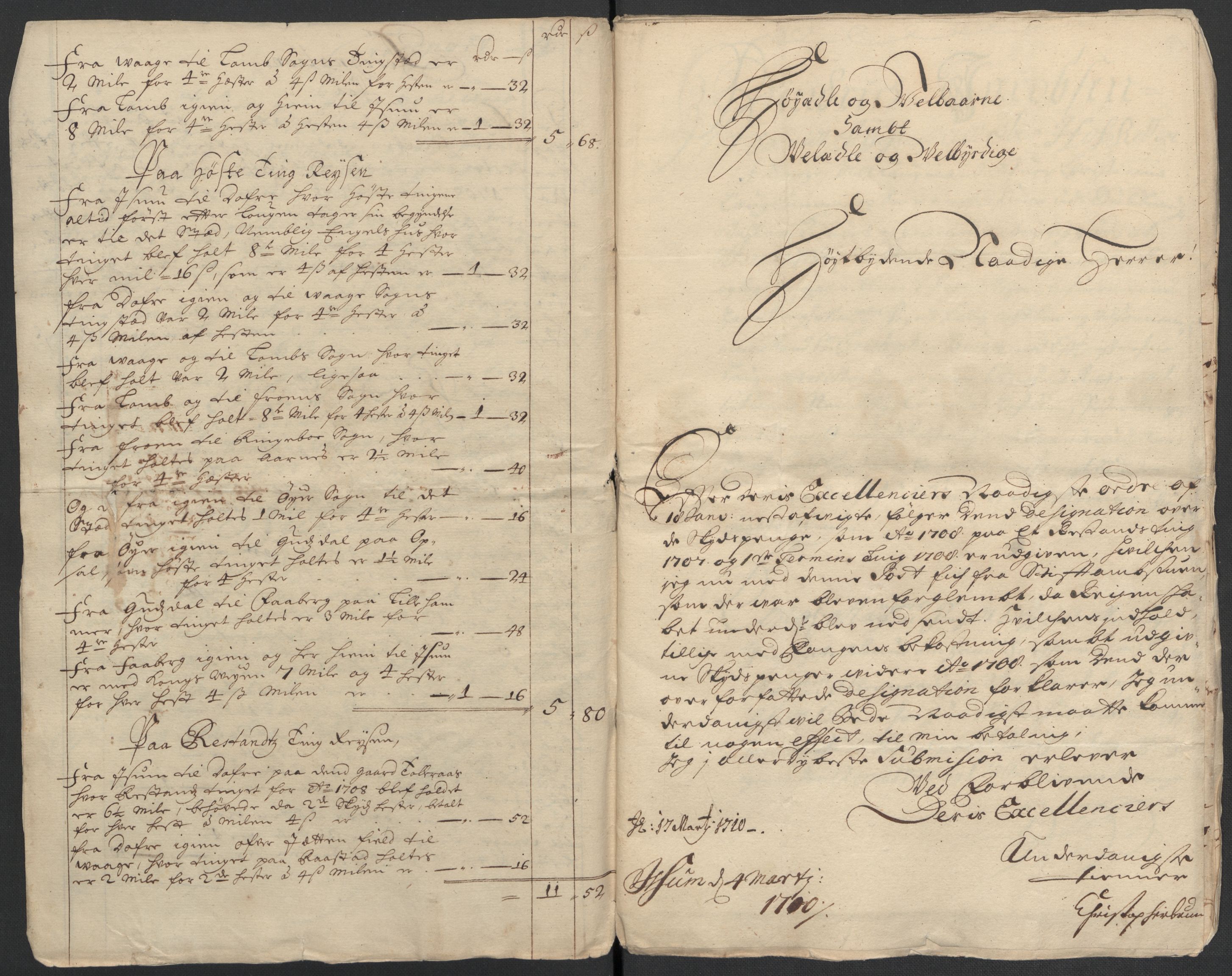 Rentekammeret inntil 1814, Reviderte regnskaper, Fogderegnskap, RA/EA-4092/R17/L1179: Fogderegnskap Gudbrandsdal, 1708-1710, p. 113