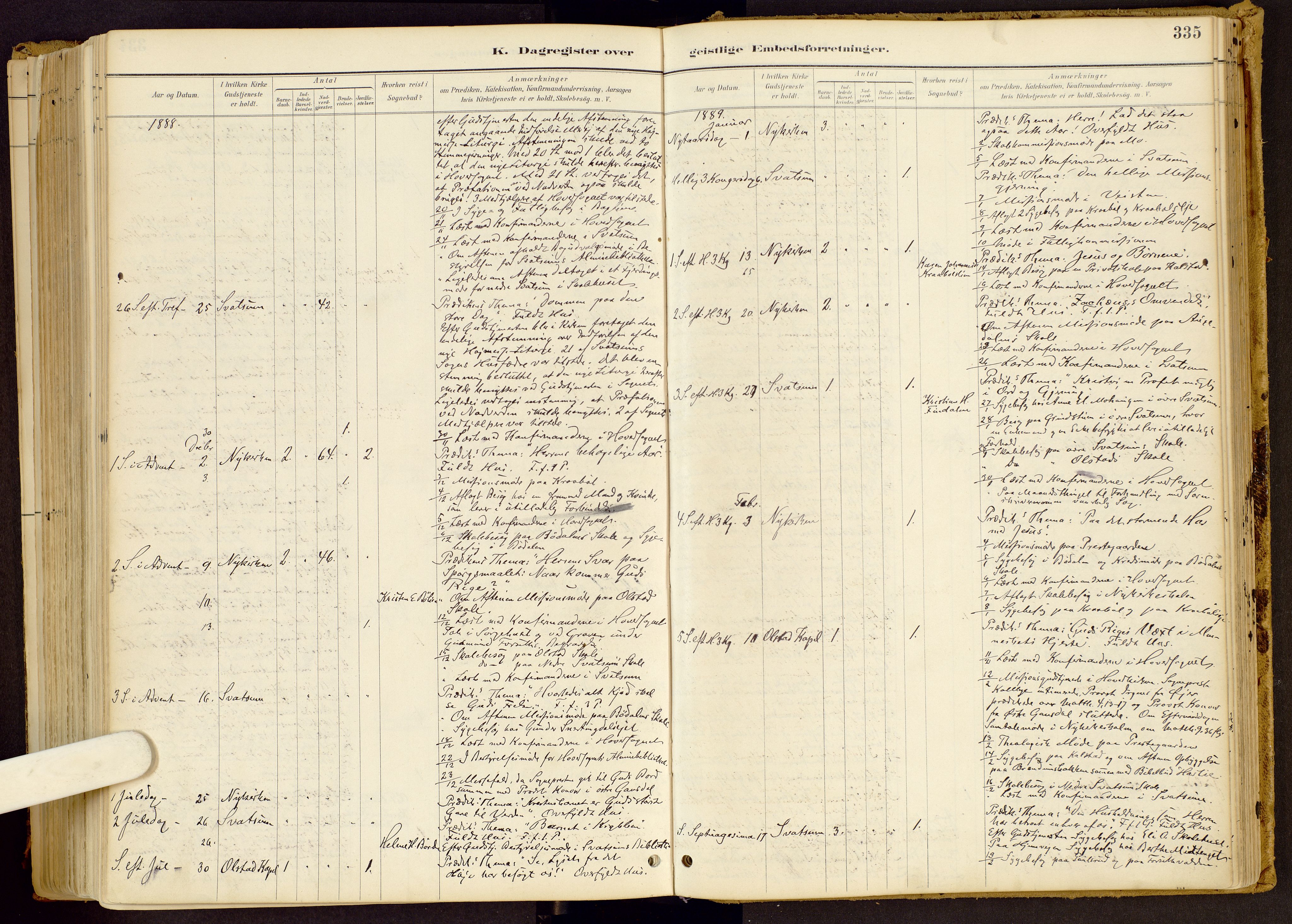 Vestre Gausdal prestekontor, SAH/PREST-094/H/Ha/Haa/L0001: Parish register (official) no. 1, 1887-1914, p. 335