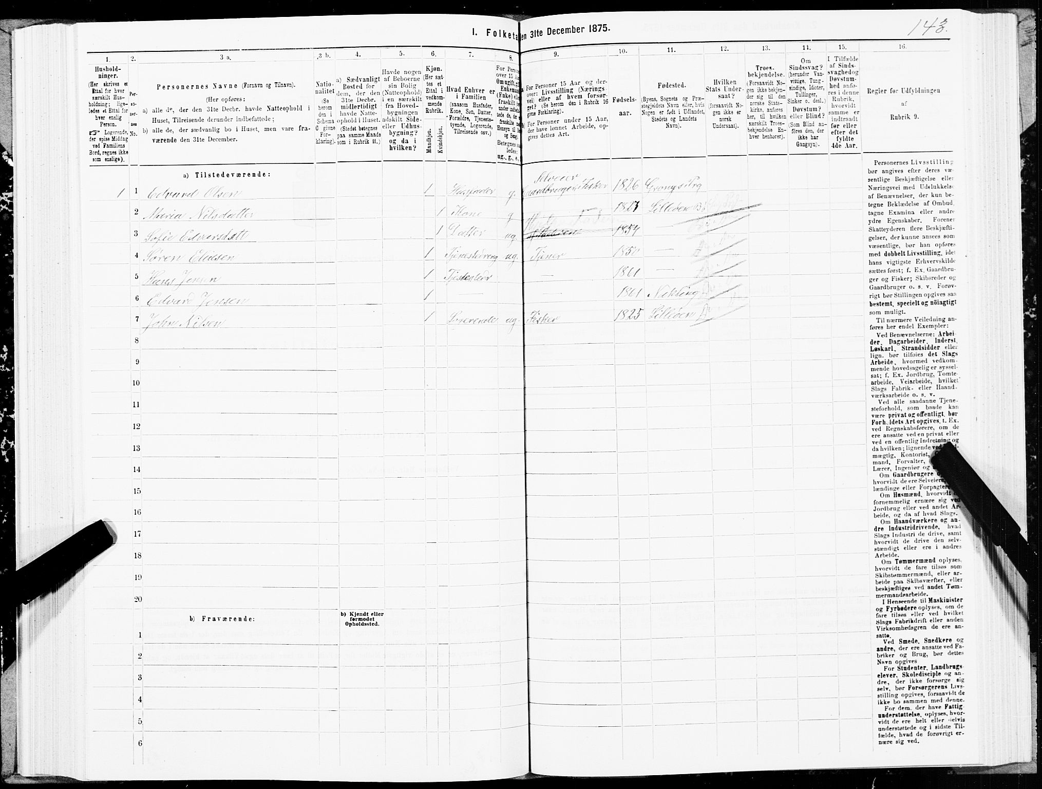 SAT, 1875 census for 1867P Bø, 1875, p. 1143