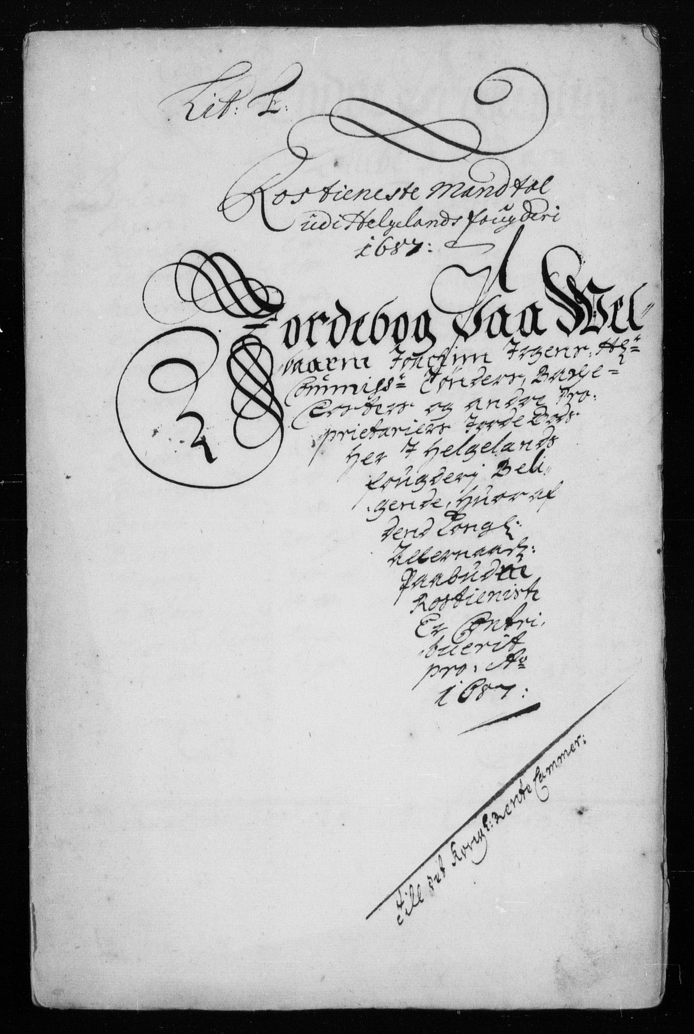 Rentekammeret inntil 1814, Reviderte regnskaper, Stiftamtstueregnskaper, Trondheim stiftamt og Nordland amt, AV/RA-EA-6044/R/Rh/L0009: Nordland amt, 1687