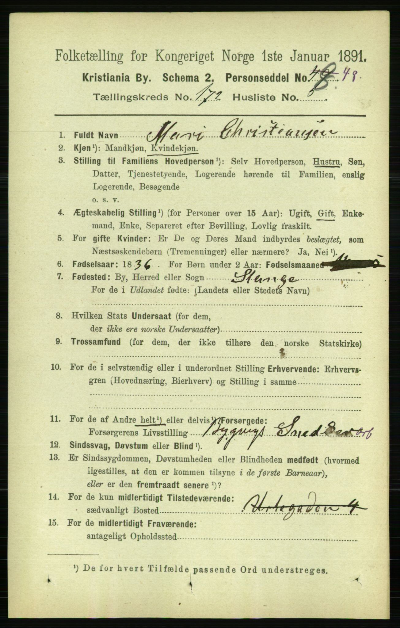 RA, 1891 census for 0301 Kristiania, 1891, p. 102000
