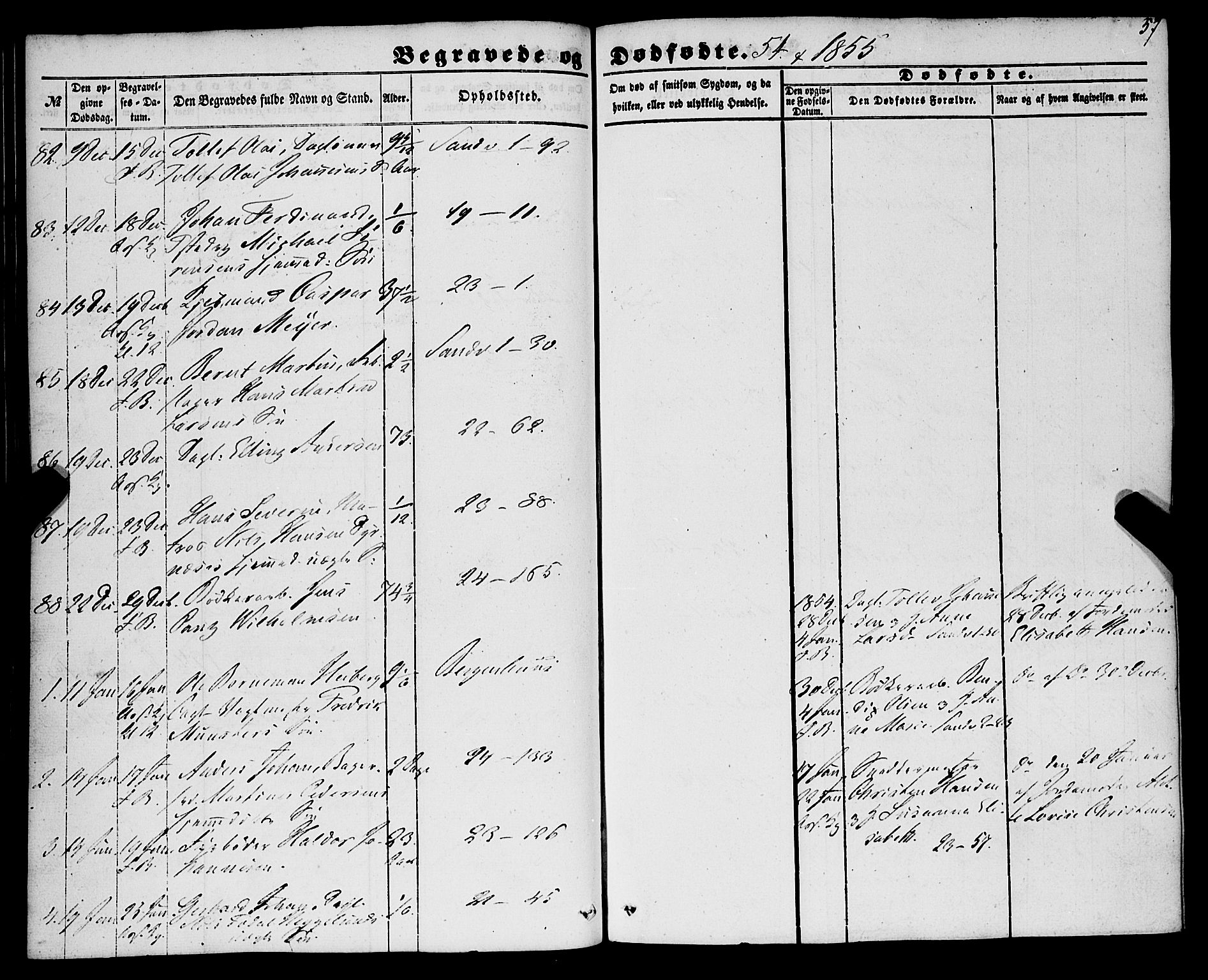 Korskirken sokneprestembete, SAB/A-76101/H/Haa: Parish register (official) no. E 2, 1848-1862, p. 57