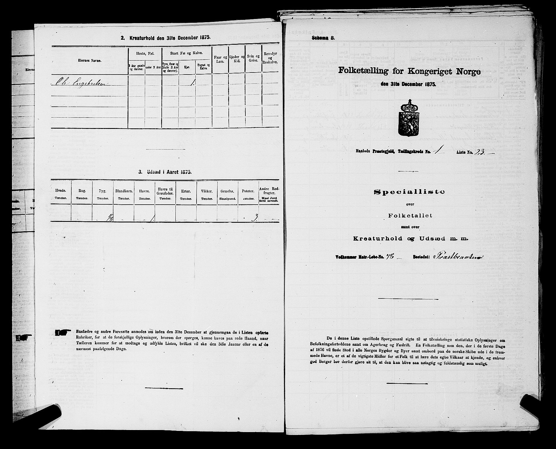 RA, 1875 census for 0138P Hobøl, 1875, p. 28