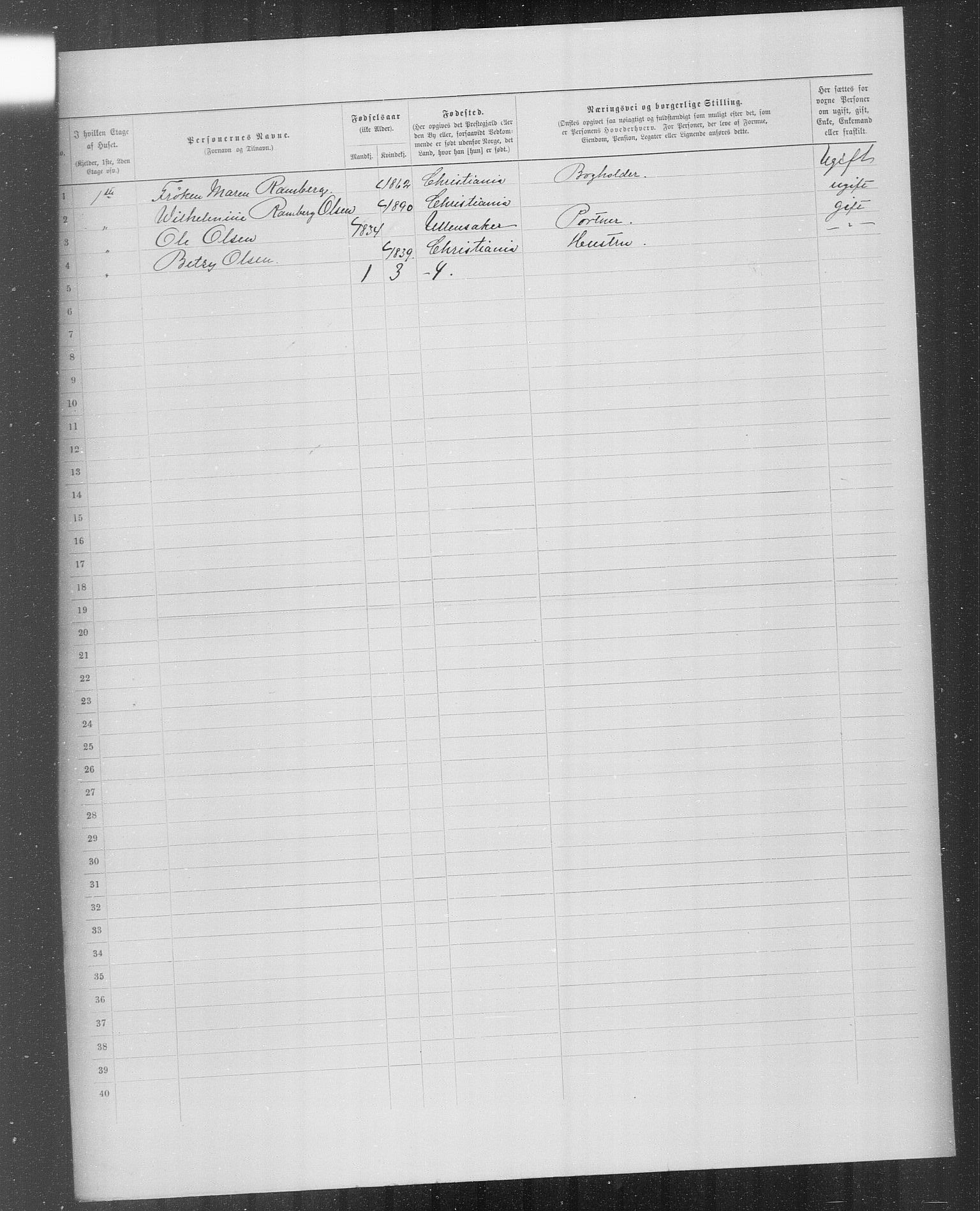 OBA, Municipal Census 1899 for Kristiania, 1899, p. 4340