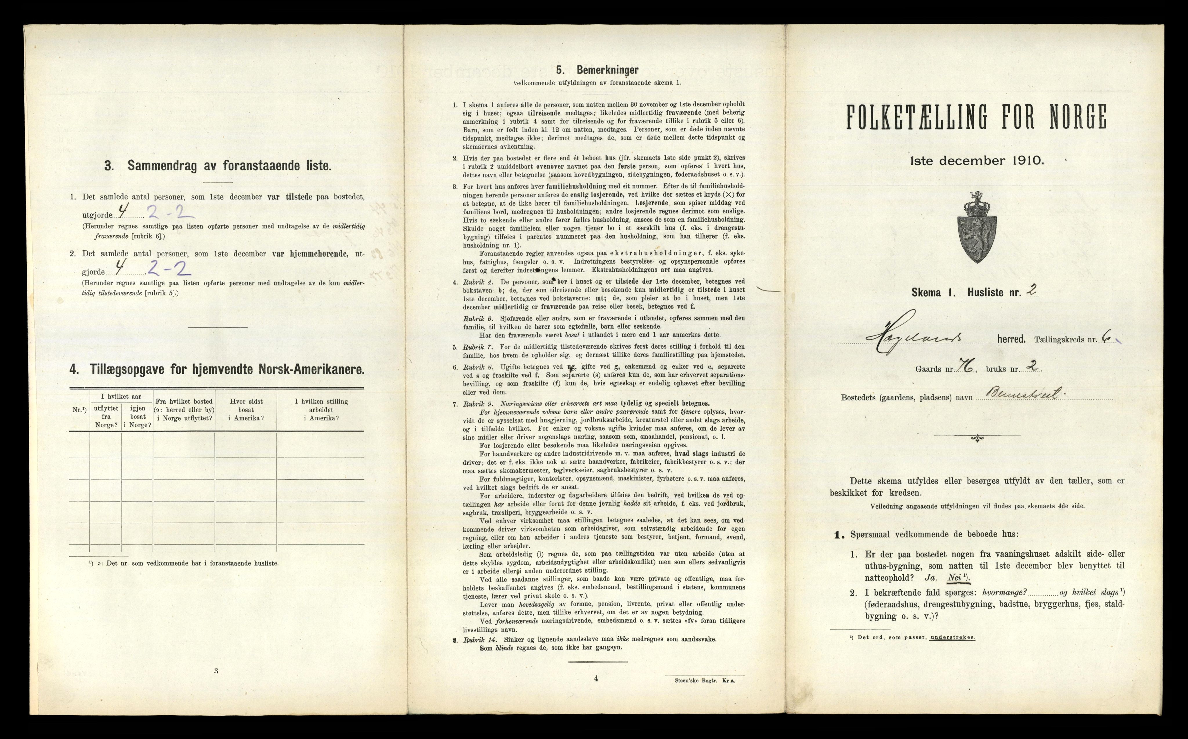 RA, 1910 census for Hægeland, 1910, p. 322