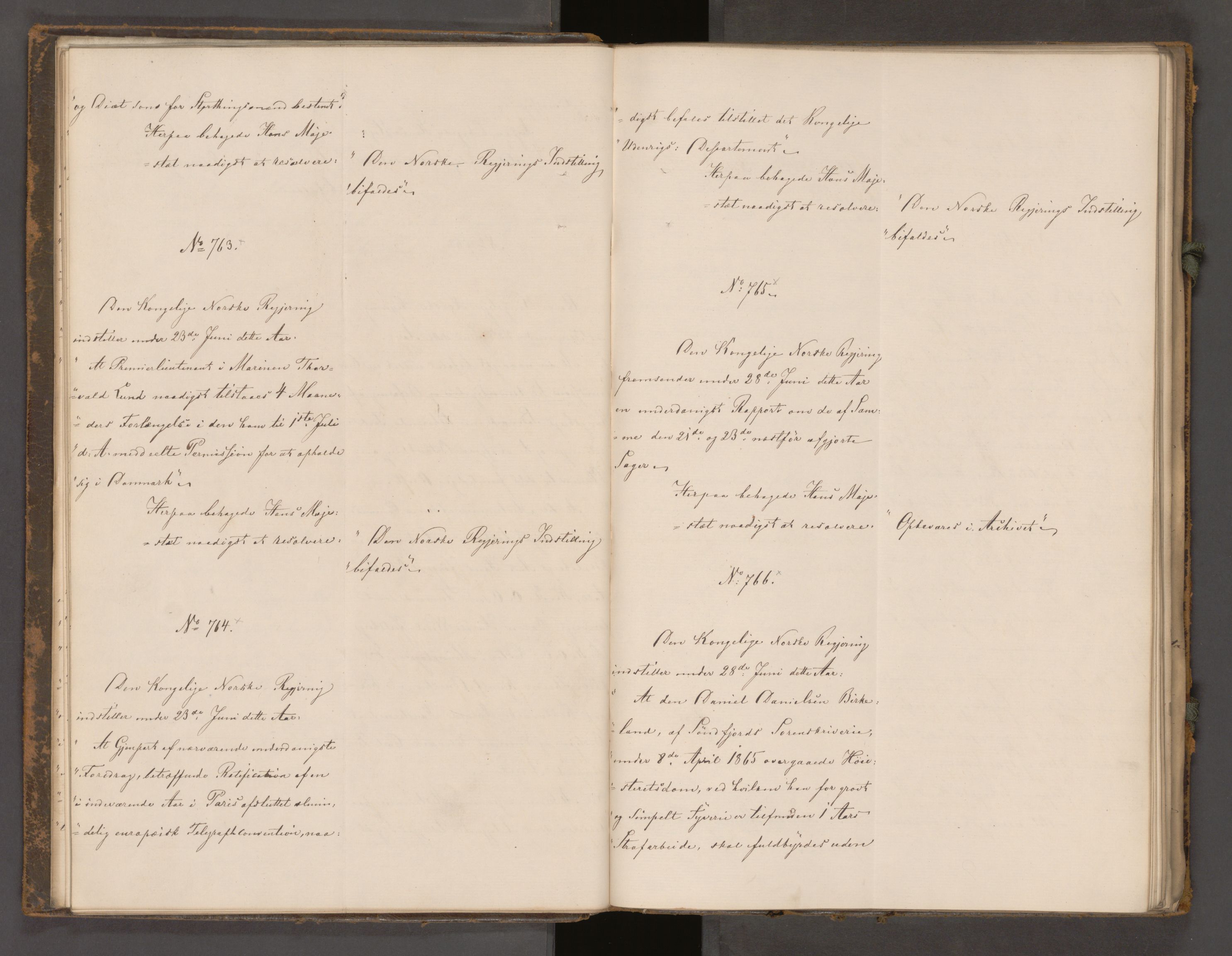 Statsrådssekretariatet, AV/RA-S-1001/A/Ab/L0104: Kgl. res. nr. 724-1001b, 2. halvår, 1865