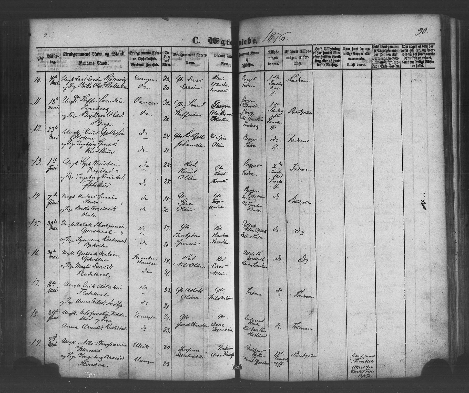 Voss sokneprestembete, SAB/A-79001/H/Haa: Parish register (official) no. A 19, 1851-1886, p. 90