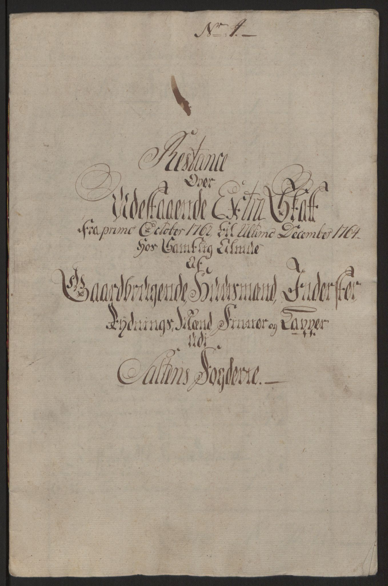 Rentekammeret inntil 1814, Reviderte regnskaper, Fogderegnskap, RA/EA-4092/R66/L4670: Ekstraskatten Salten, 1762-1764, p. 405