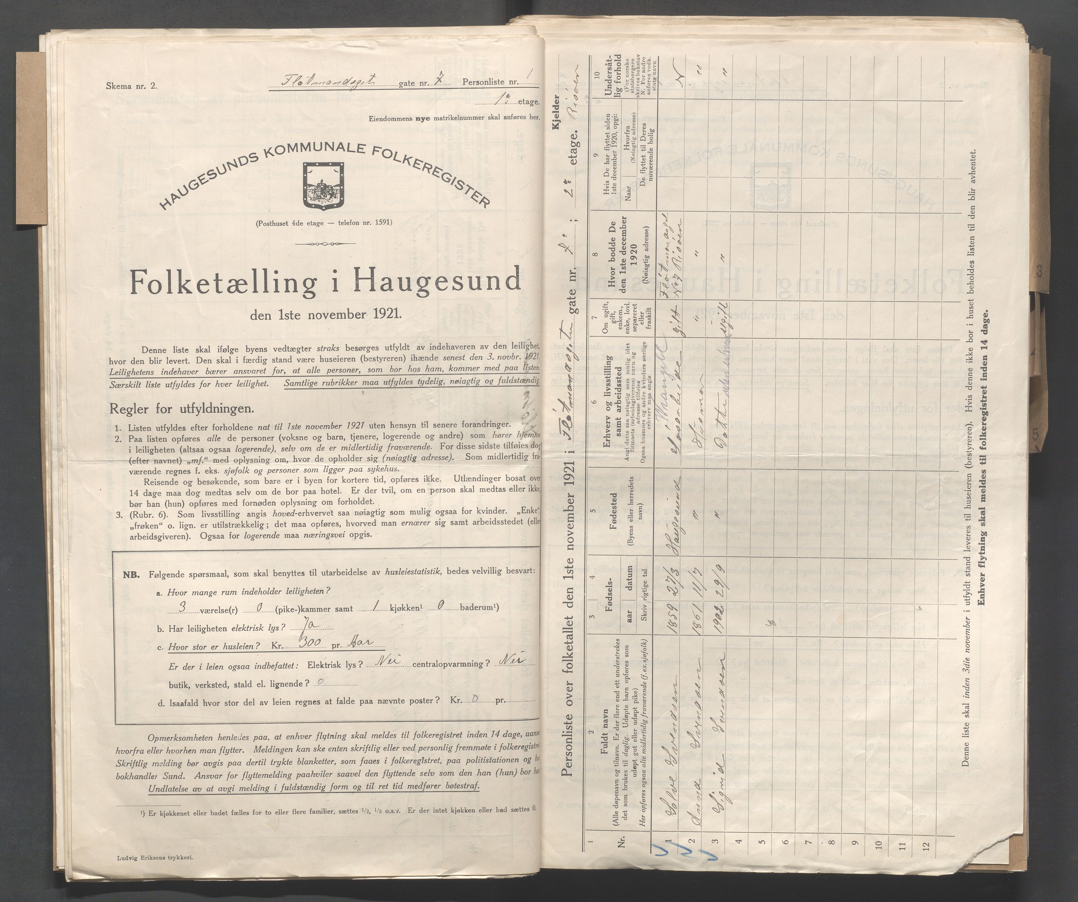 IKAR, Local census 1.11.1921 for Haugesund, 1921, p. 6664