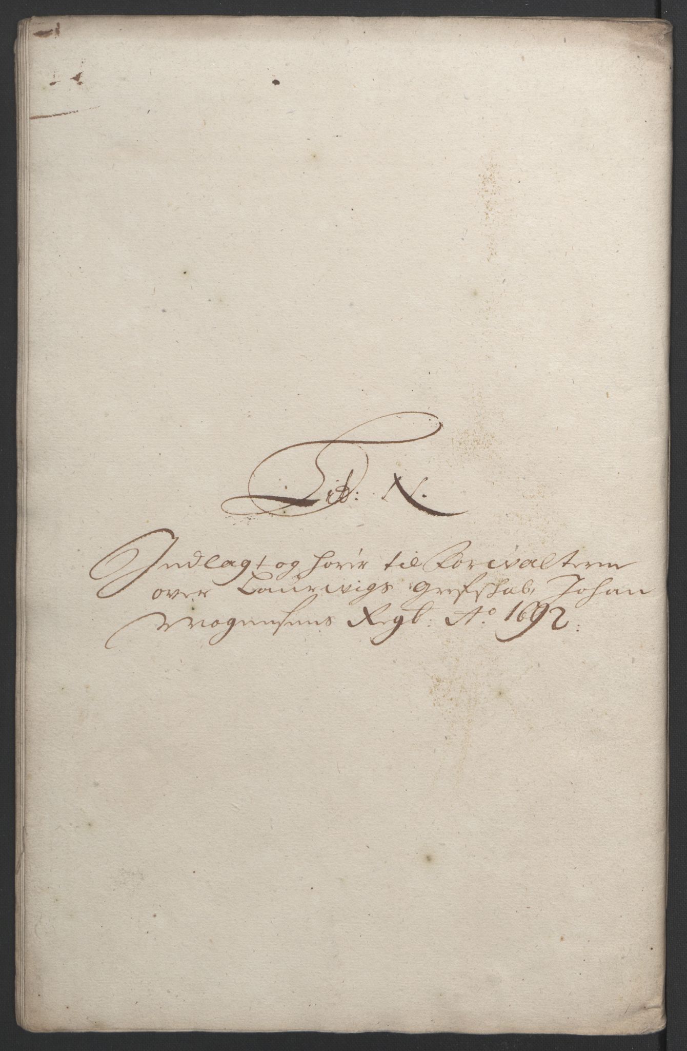 Rentekammeret inntil 1814, Reviderte regnskaper, Fogderegnskap, RA/EA-4092/R33/L1973: Fogderegnskap Larvik grevskap, 1692, p. 190