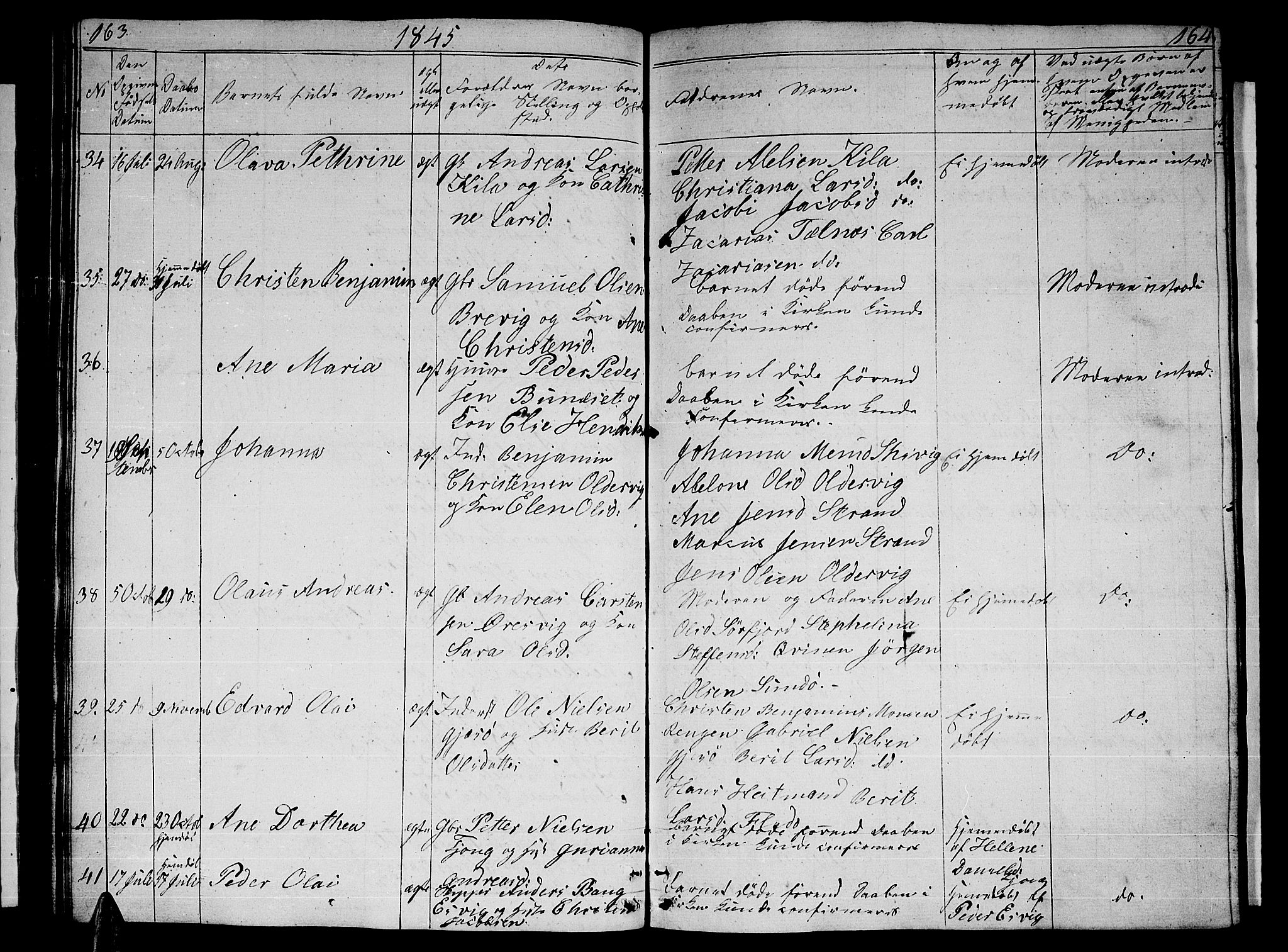 Ministerialprotokoller, klokkerbøker og fødselsregistre - Nordland, AV/SAT-A-1459/841/L0618: Parish register (copy) no. 841C02, 1833-1855, p. 163-164