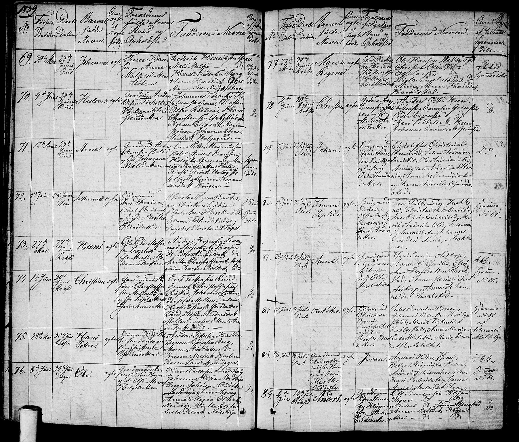 Rakkestad prestekontor Kirkebøker, AV/SAO-A-2008/F/Fa/L0007: Parish register (official) no. I 7, 1825-1841, p. 116