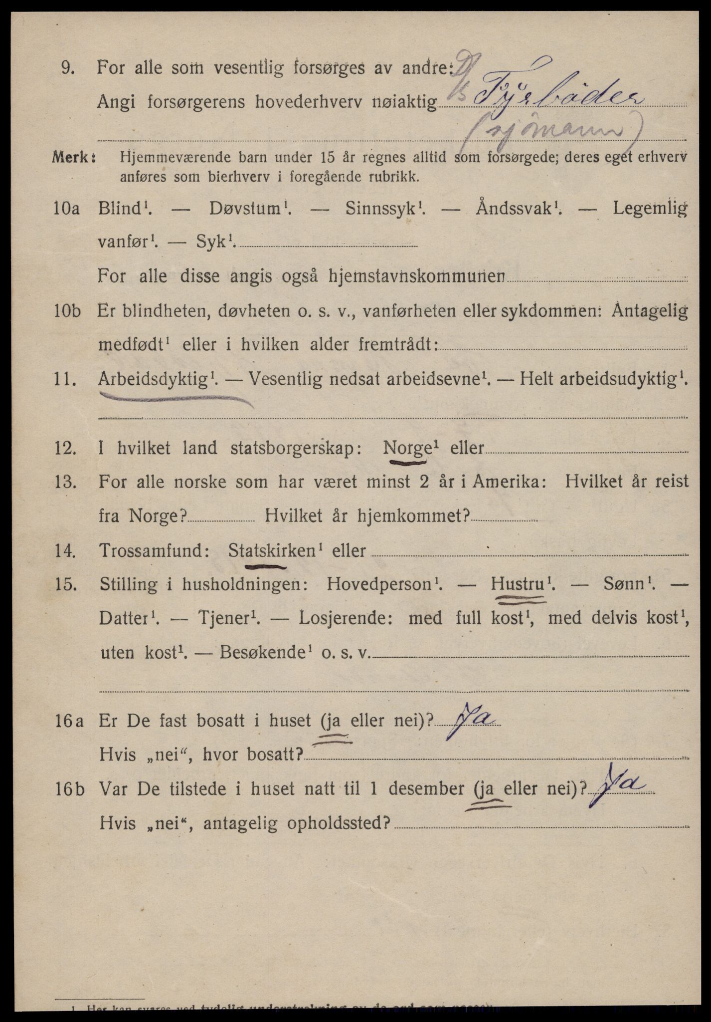 SAT, 1920 census for Kristiansund, 1920, p. 31992