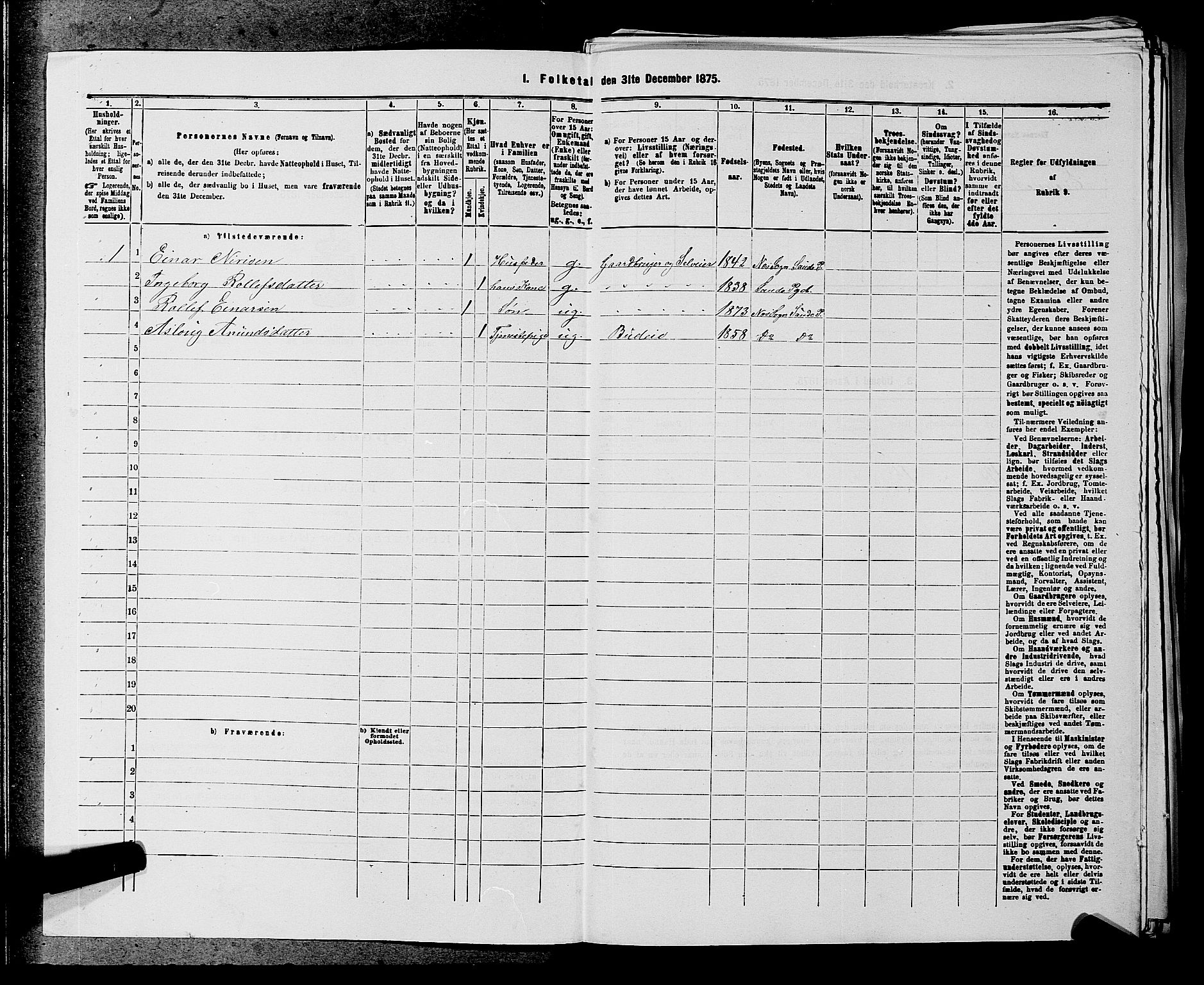 SAKO, 1875 census for 0822P Sauherad, 1875, p. 1361