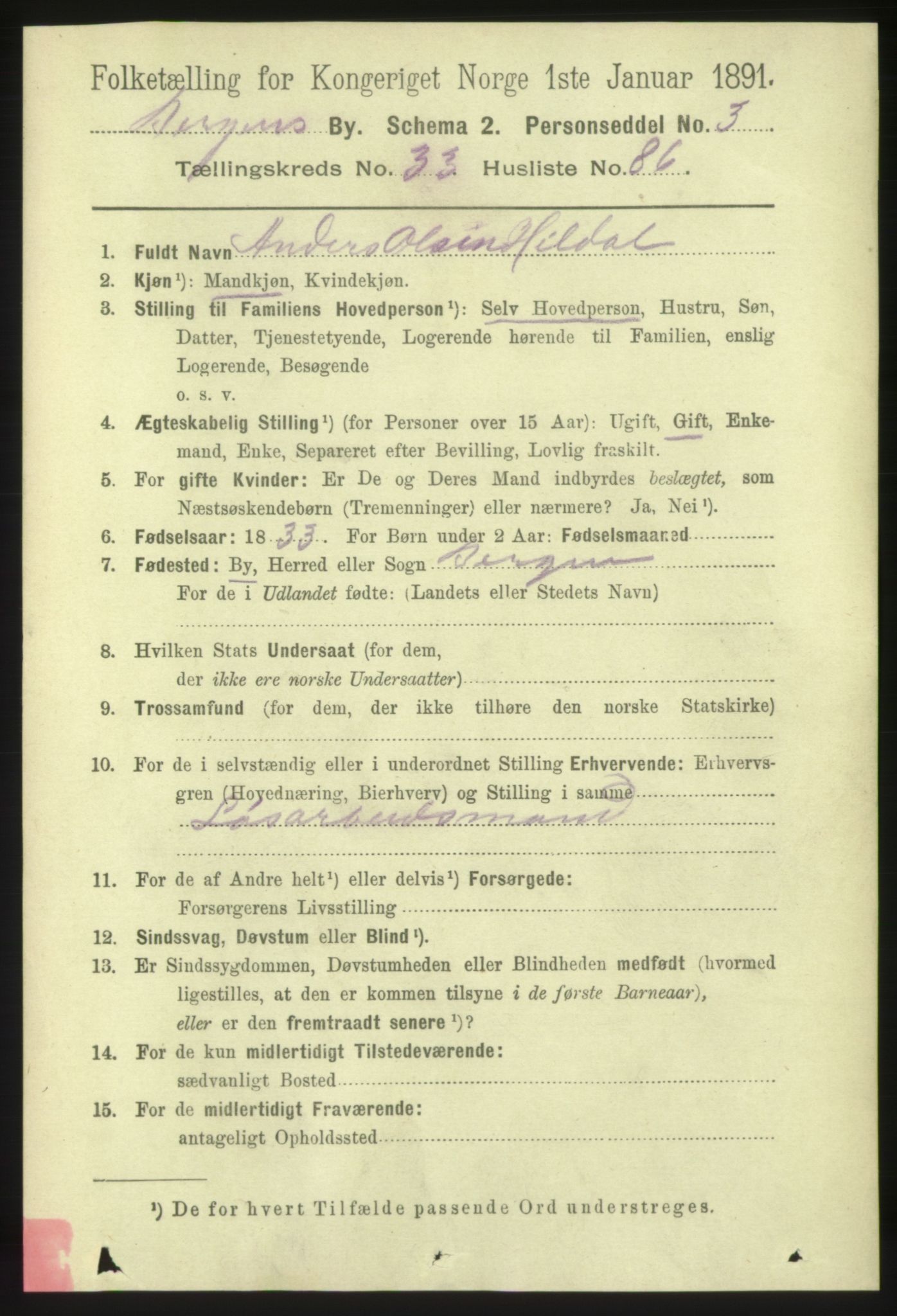 RA, 1891 Census for 1301 Bergen, 1891, p. 42082