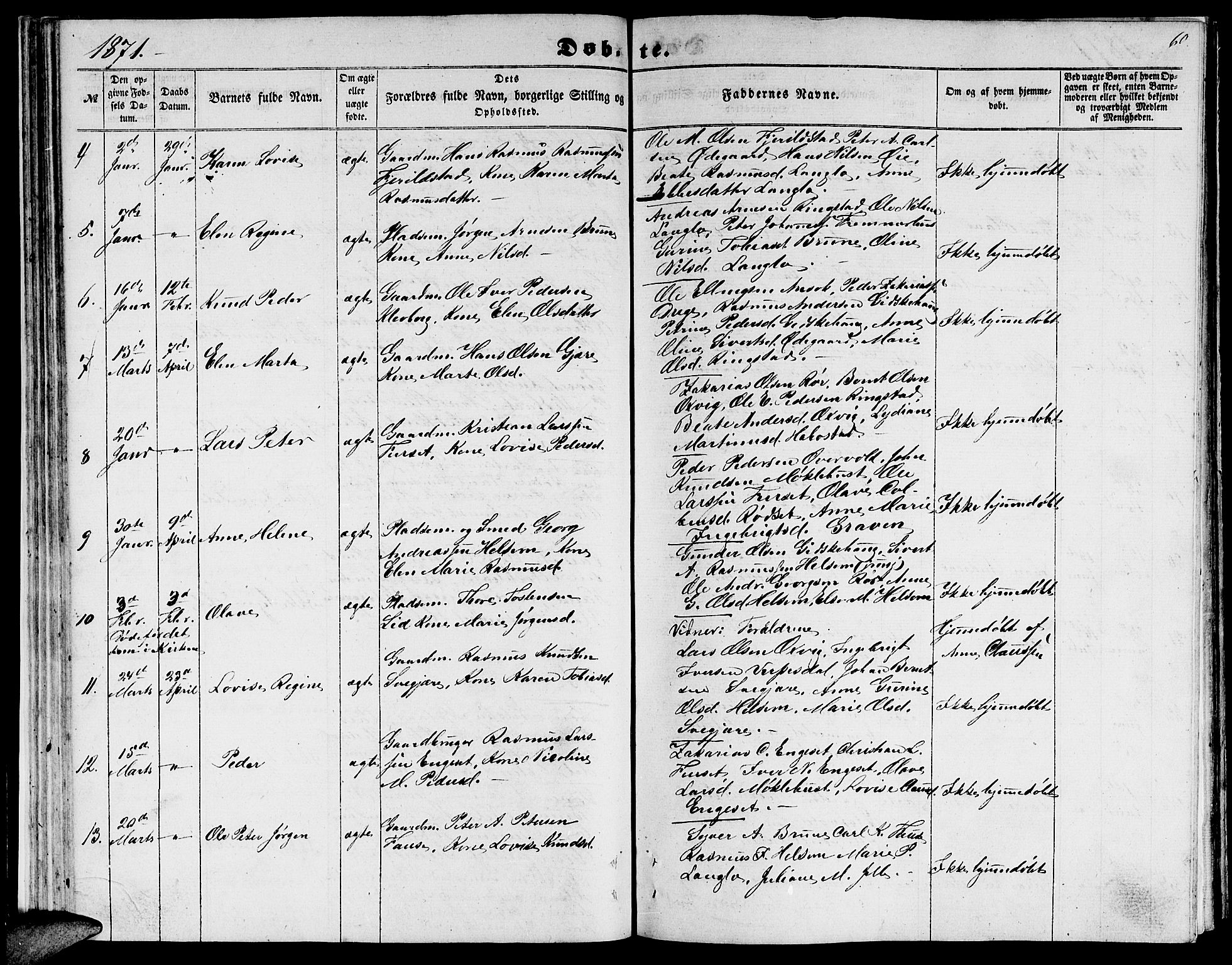 Ministerialprotokoller, klokkerbøker og fødselsregistre - Møre og Romsdal, AV/SAT-A-1454/520/L0291: Parish register (copy) no. 520C03, 1854-1881, p. 60