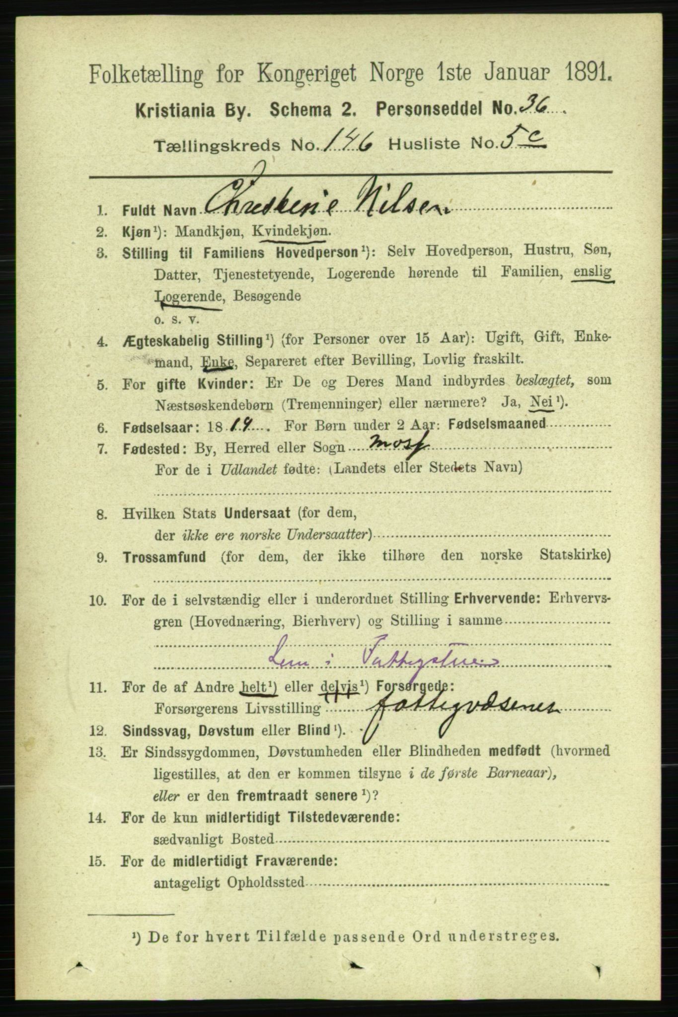 RA, 1891 census for 0301 Kristiania, 1891, p. 81074