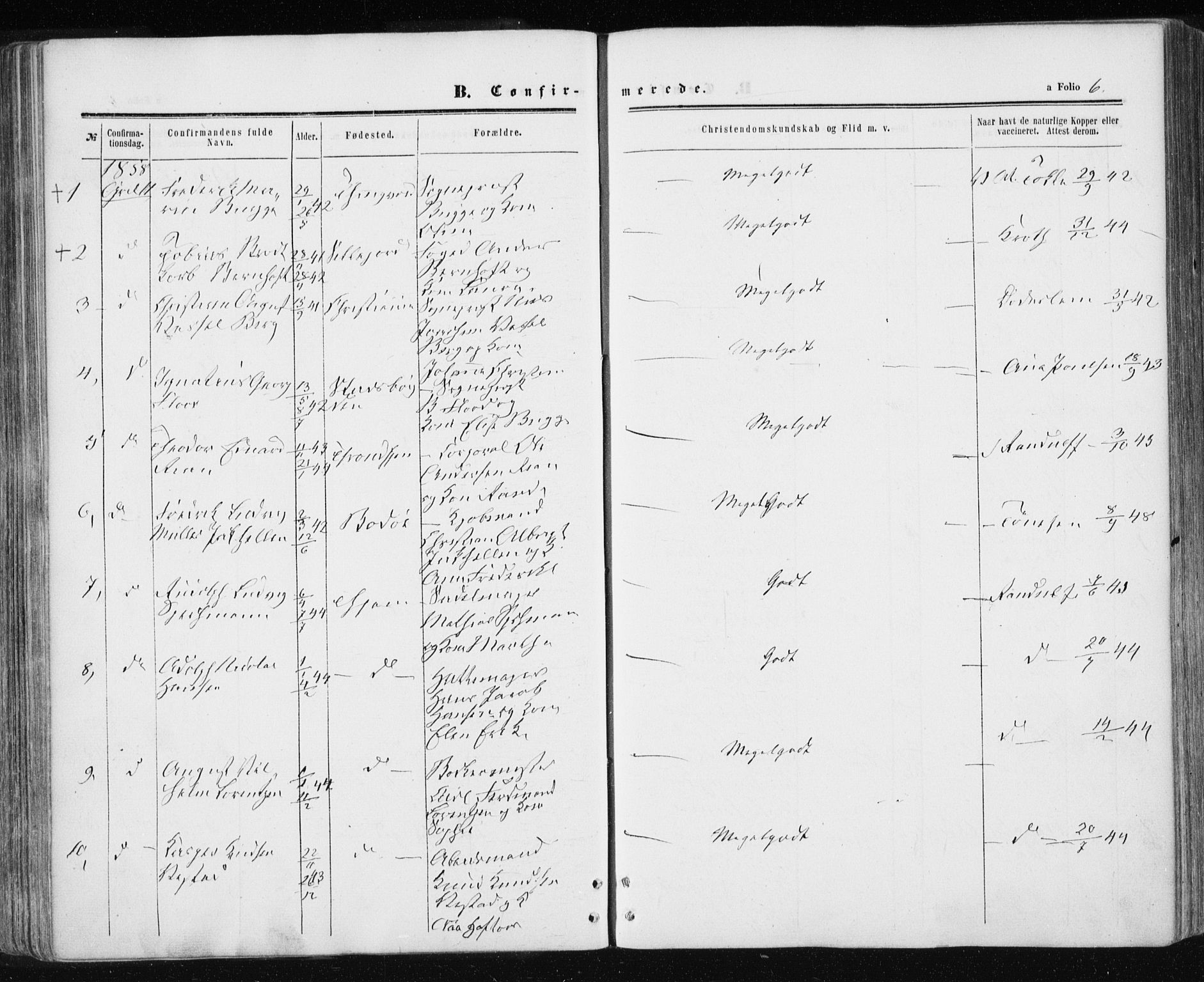 Ministerialprotokoller, klokkerbøker og fødselsregistre - Sør-Trøndelag, SAT/A-1456/601/L0053: Parish register (official) no. 601A21, 1857-1865, p. 6