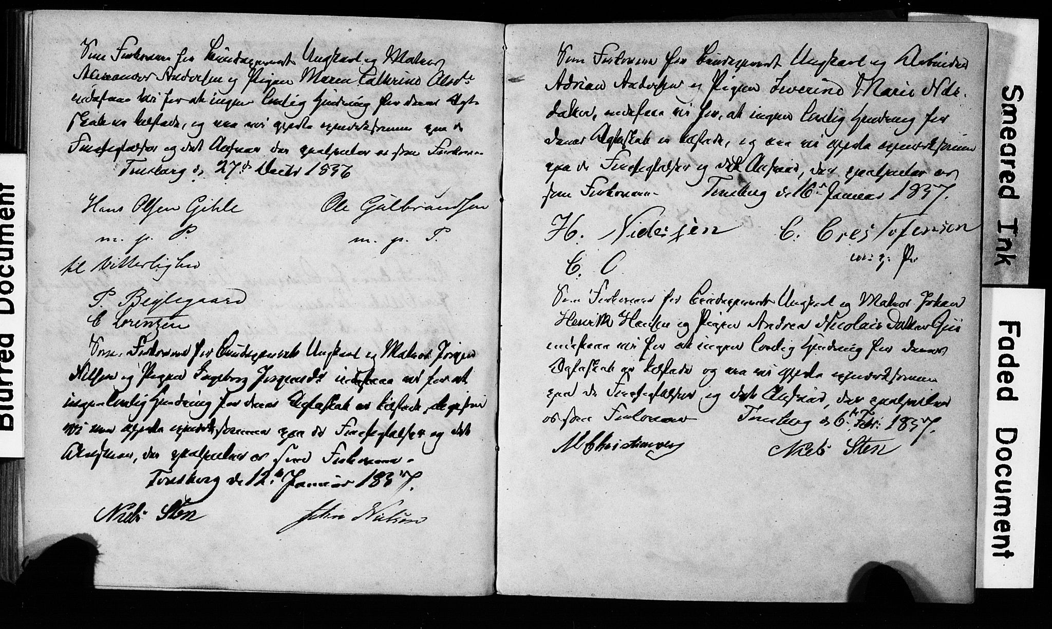 Tønsberg kirkebøker, AV/SAKO-A-330/H/Ha/L0001: Banns register no. 1, 1849-1856