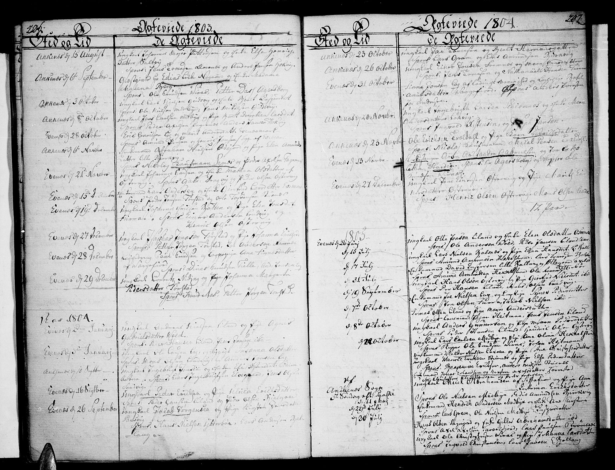 Ministerialprotokoller, klokkerbøker og fødselsregistre - Nordland, SAT/A-1459/863/L0893: Parish register (official) no. 863A05, 1794-1821, p. 206-207