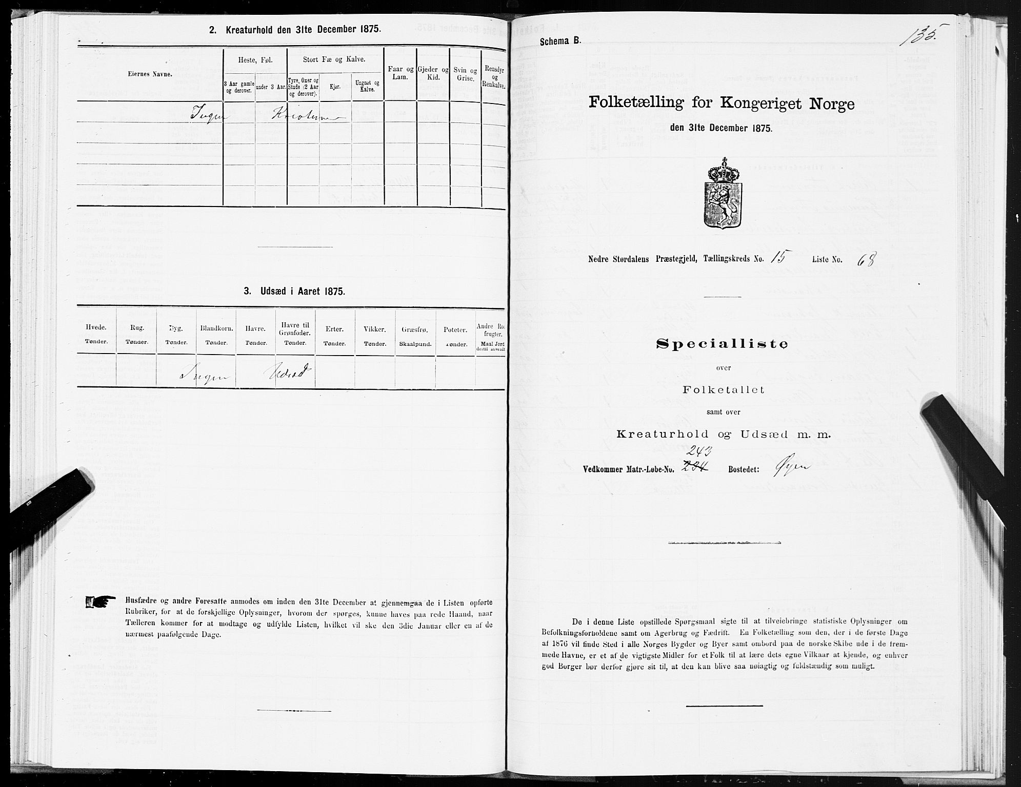 SAT, 1875 census for 1714P Nedre Stjørdal, 1875, p. 8135