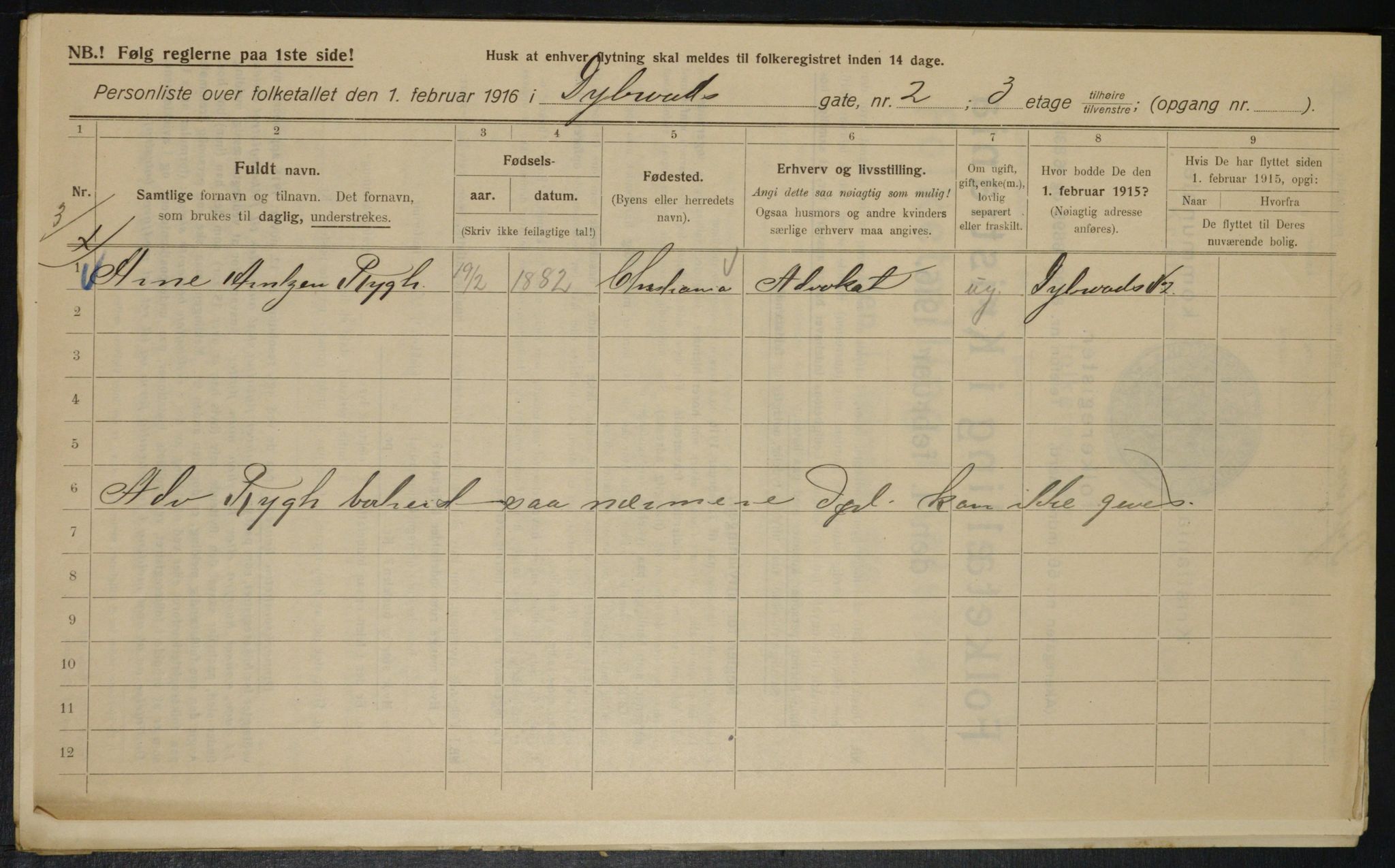 OBA, Municipal Census 1916 for Kristiania, 1916, p. 17542