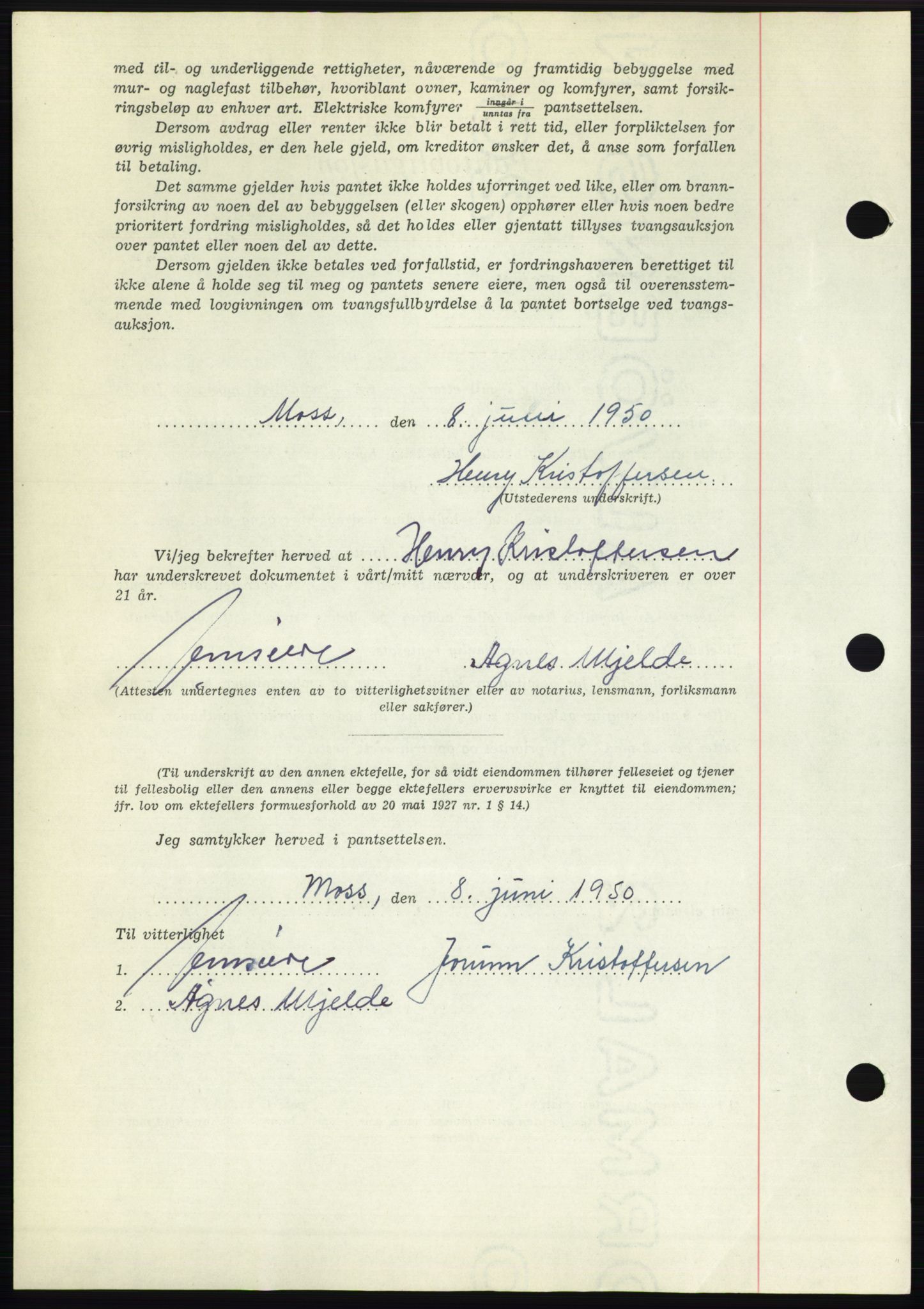 Moss sorenskriveri, AV/SAO-A-10168: Mortgage book no. B24, 1950-1950, Diary no: : 1709/1950