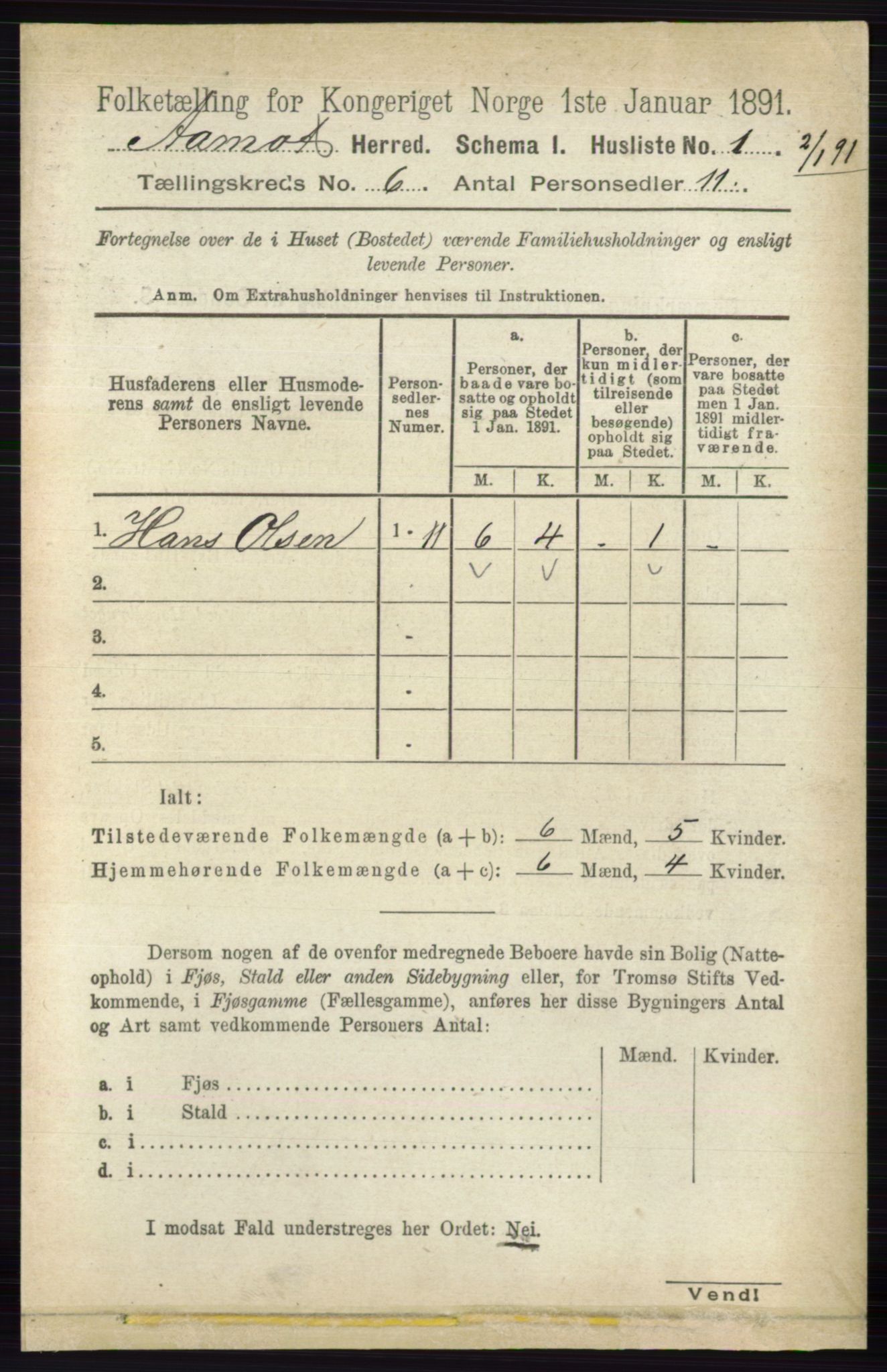 RA, 1891 census for 0429 Åmot, 1891, p. 2738