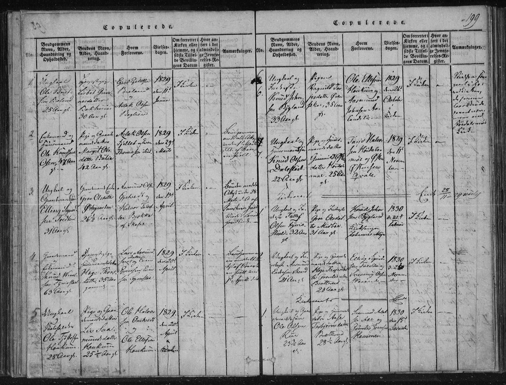 Lårdal kirkebøker, SAKO/A-284/F/Fc/L0001: Parish register (official) no. III 1, 1815-1860, p. 199