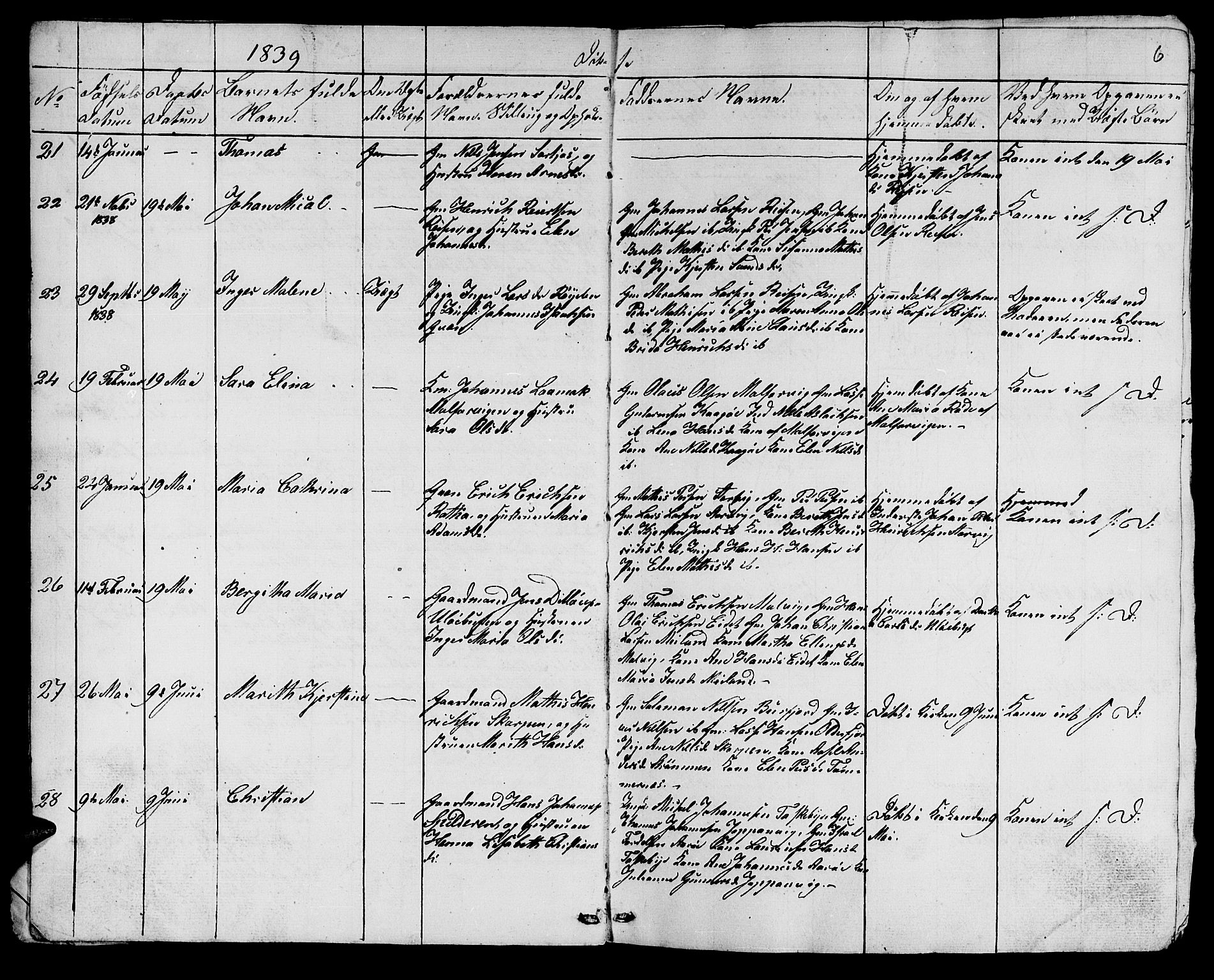 Skjervøy sokneprestkontor, SATØ/S-1300/H/Ha/Hab/L0002klokker: Parish register (copy) no. 2, 1839-1848, p. 5-6