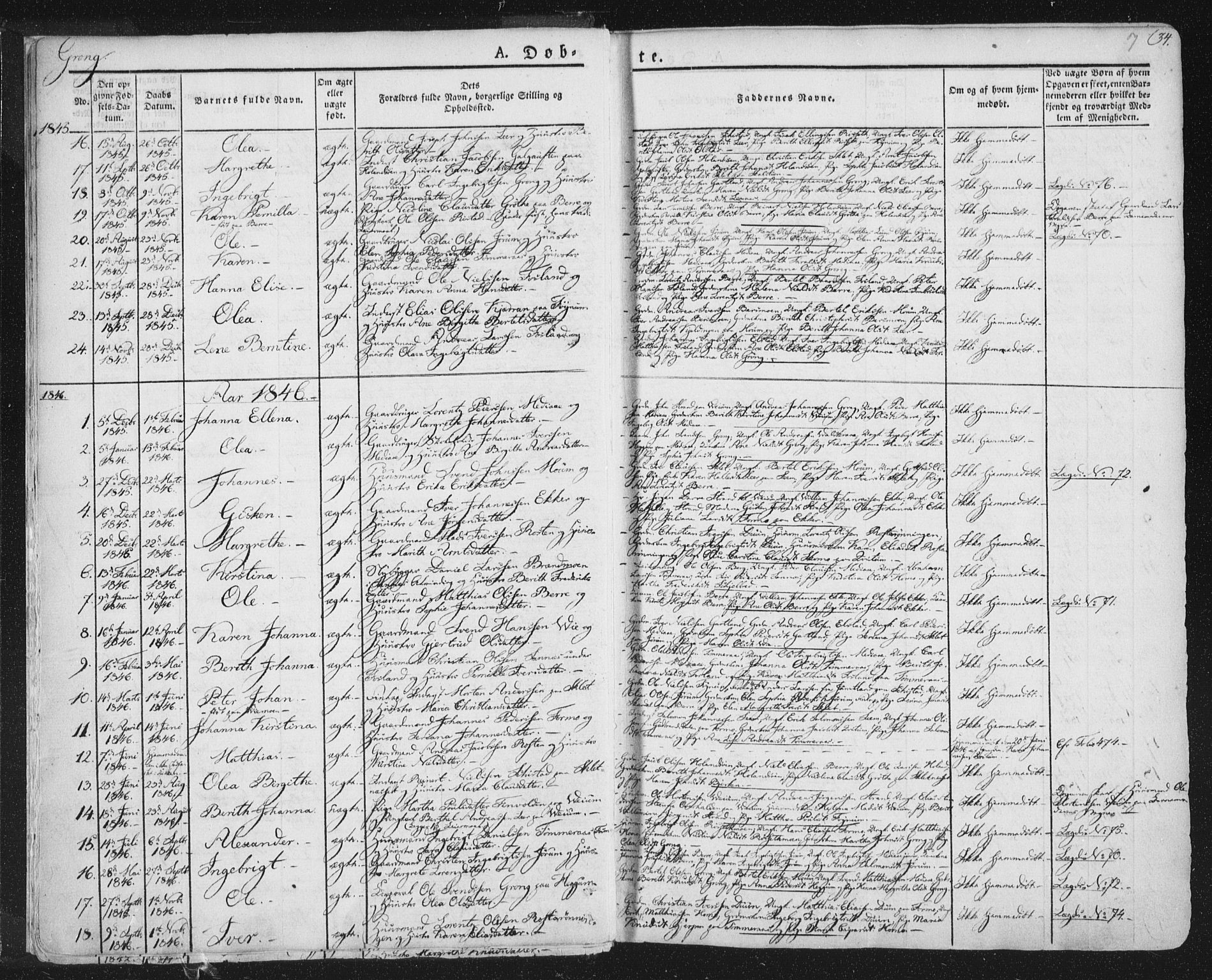 Ministerialprotokoller, klokkerbøker og fødselsregistre - Nord-Trøndelag, SAT/A-1458/758/L0513: Parish register (official) no. 758A02 /1, 1839-1868, p. 7