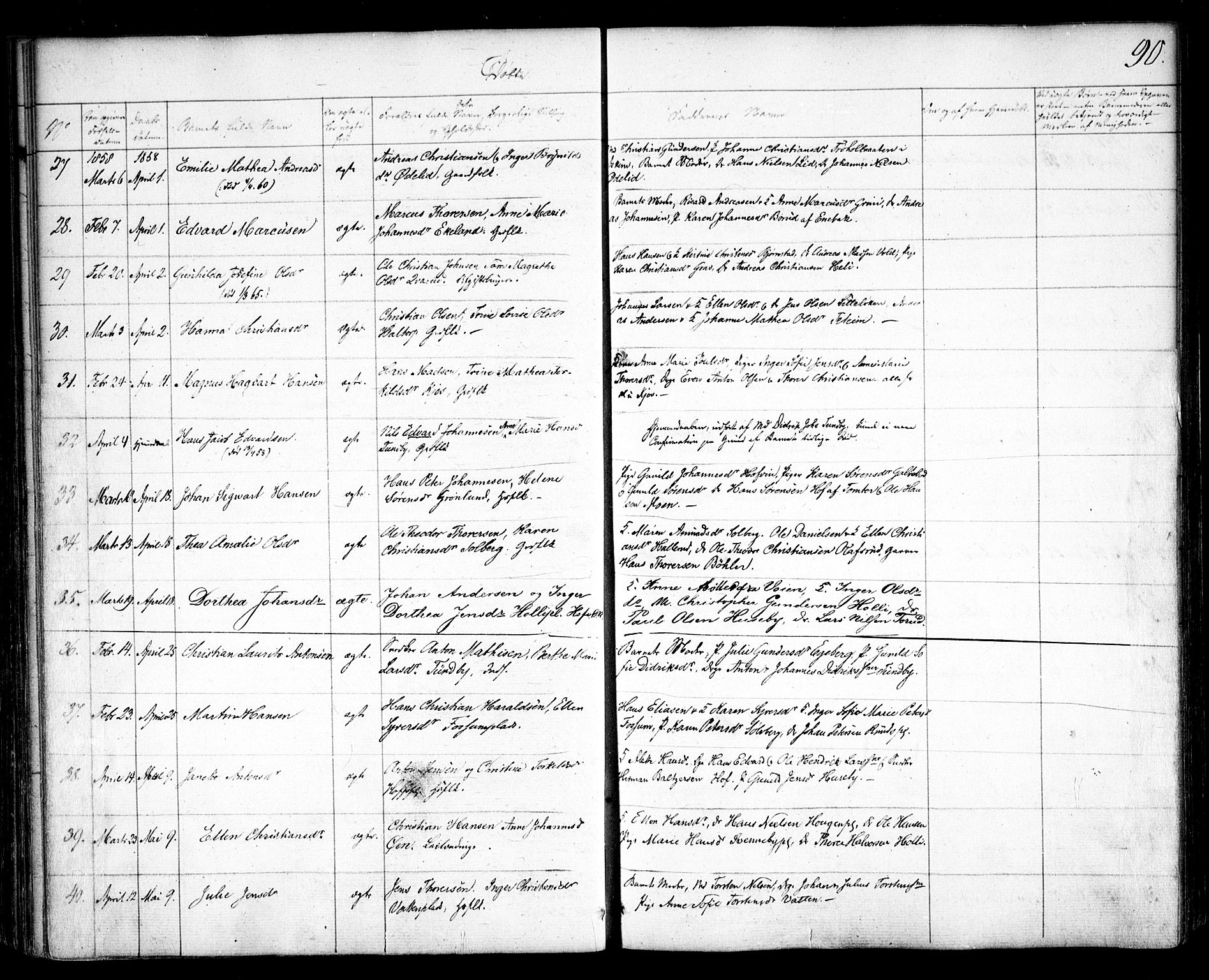 Spydeberg prestekontor Kirkebøker, AV/SAO-A-10924/F/Fa/L0005: Parish register (official) no. I 5, 1842-1862, p. 90