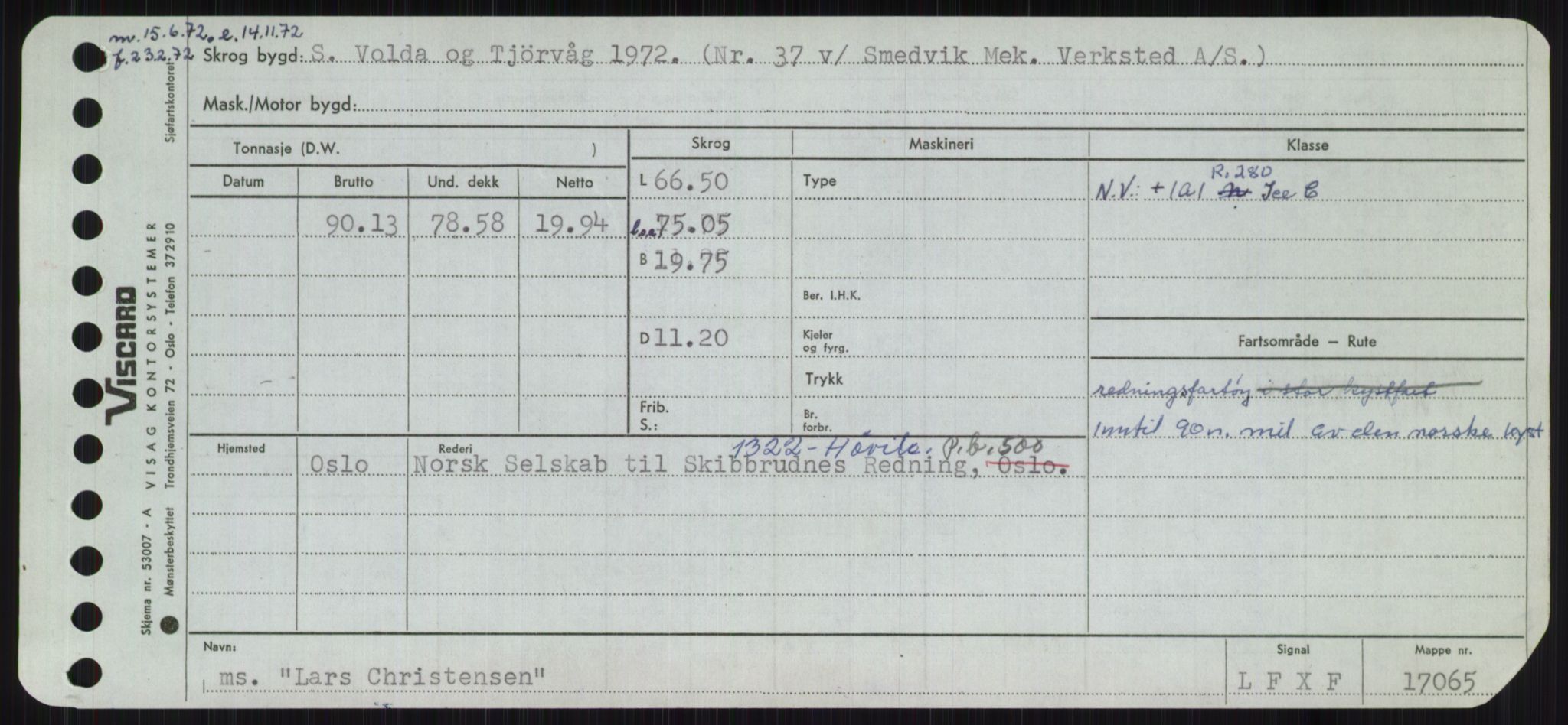 Sjøfartsdirektoratet med forløpere, Skipsmålingen, RA/S-1627/H/Ha/L0003/0002: Fartøy, Hilm-Mar / Fartøy, Kom-Mar, p. 331